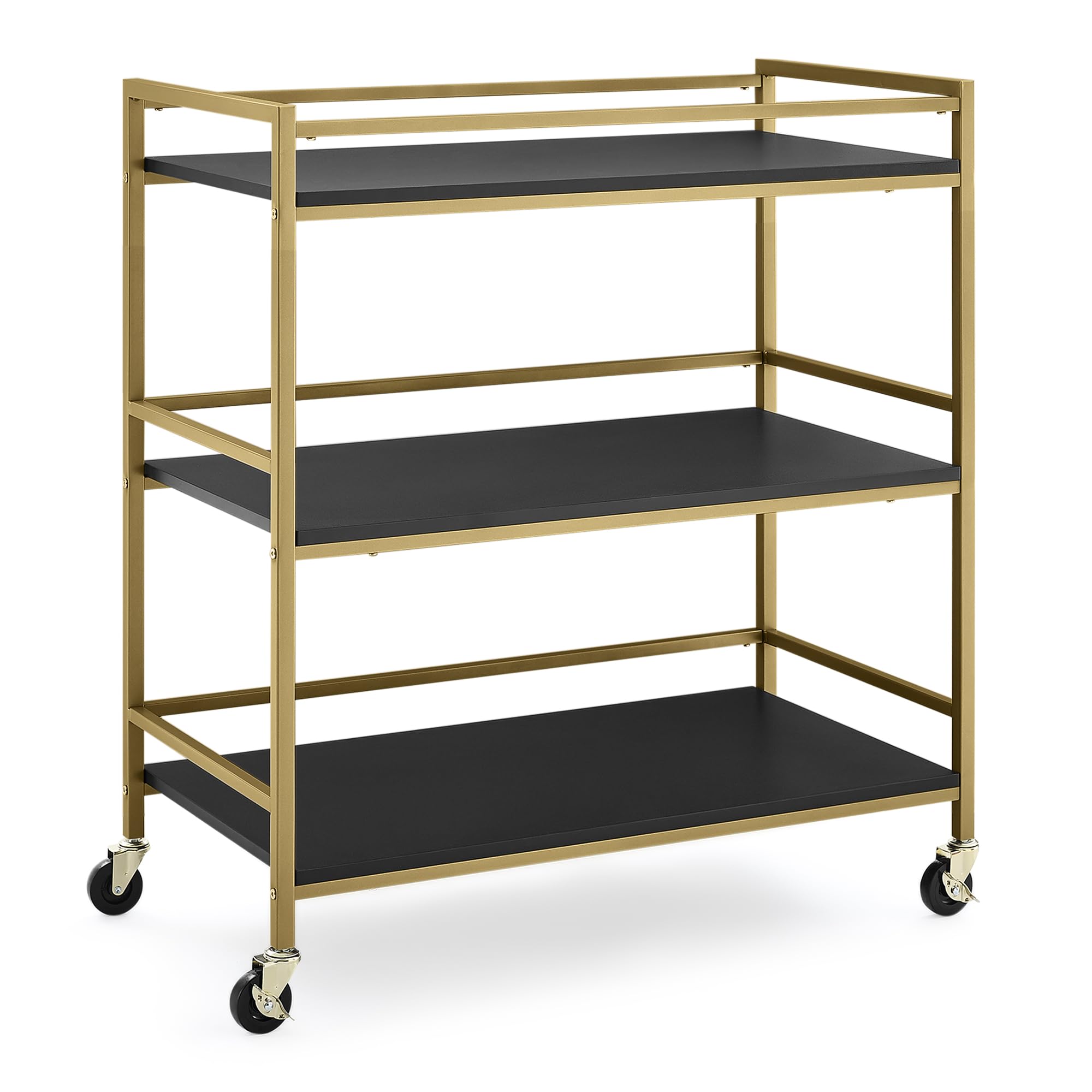 Delta Children Jade Changing Table & Cart - Ebony Melamine & Bronze Finish | Nursery Organization & Baby Care Essentials for New Parents