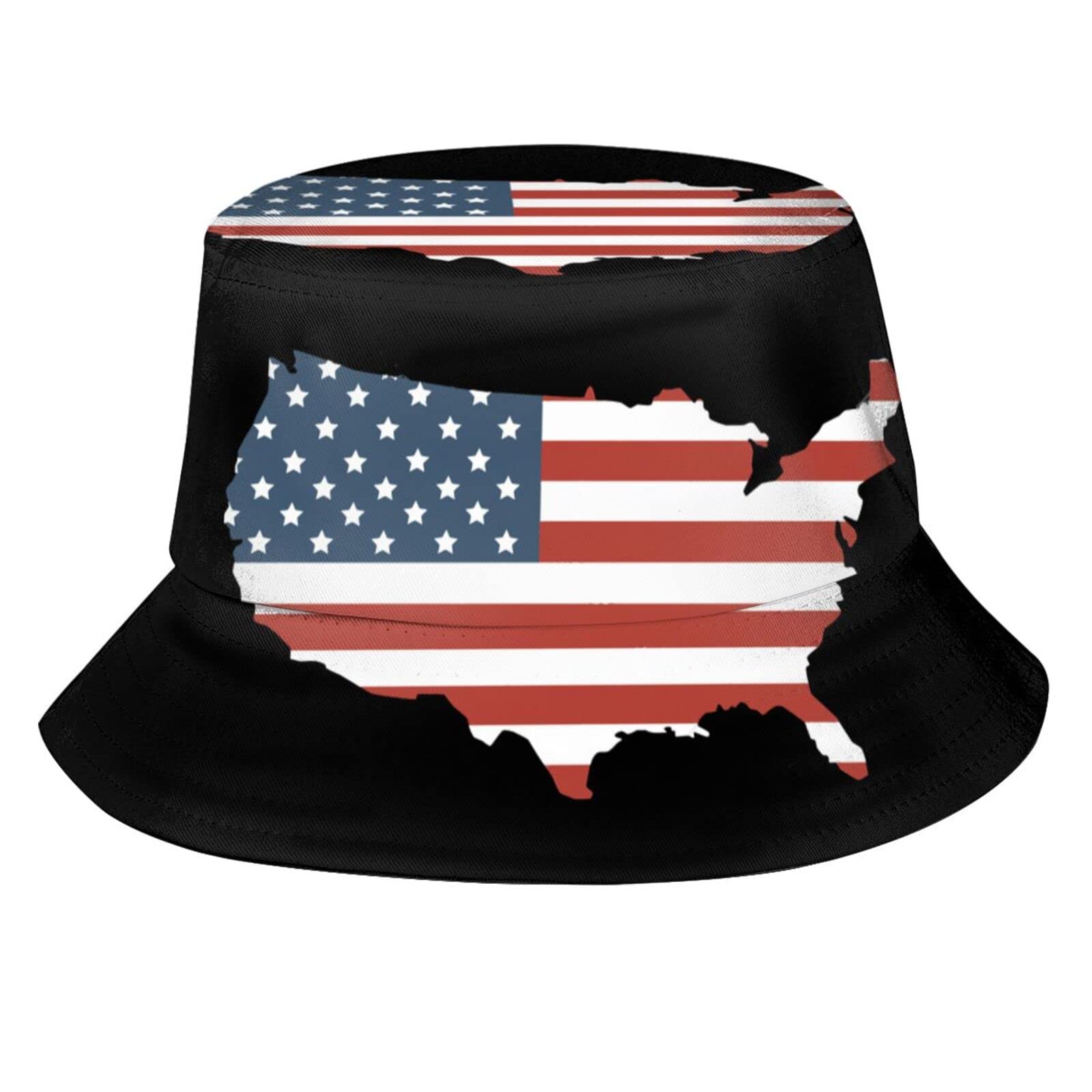 American Flag Print Bucket Hat - Patriotic Wide Brim Sun Hat for Men & Women - Summer Beach Travel, Outdoor Sports, Festivals & 4th of July Celebrations