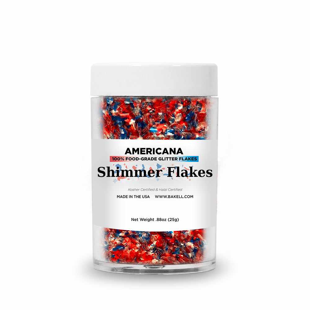 Americana Edible Shimmer Flakes - Premium Food-Grade Glitter for Cakes, Cupcakes & Desserts - Perfect for Baking, Cake Decorating & Party Treats