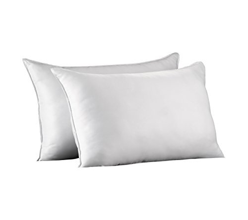 **Ella Jayne Home Queen Size Bed Pillows - 2 Pack White Hotel Pillows - Gel Fiber Filled Firm Support Pillows with Hypoallergenic Classic Cover - Best for Side & Back Sleepers - Perfect for Luxury Hotels, Guest Rooms & Home Comfort**