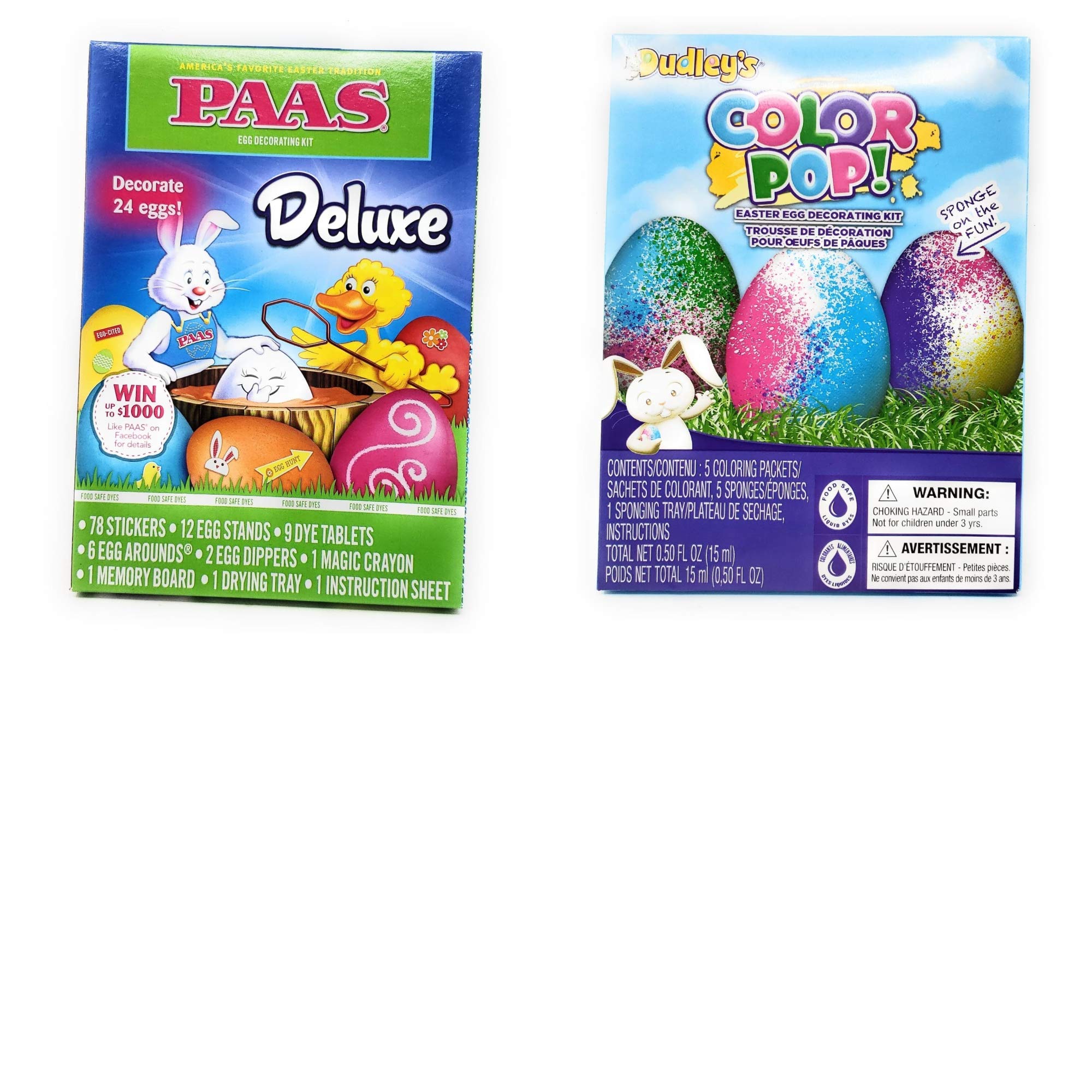 JGT Easter Egg Dye Kit - Deluxe & Color Pop Bundle (2-Piece Set) | DIY Coloring & Decorating Kit for Kids | Perfect for Easter Crafts, Party Activities & Family Fun
