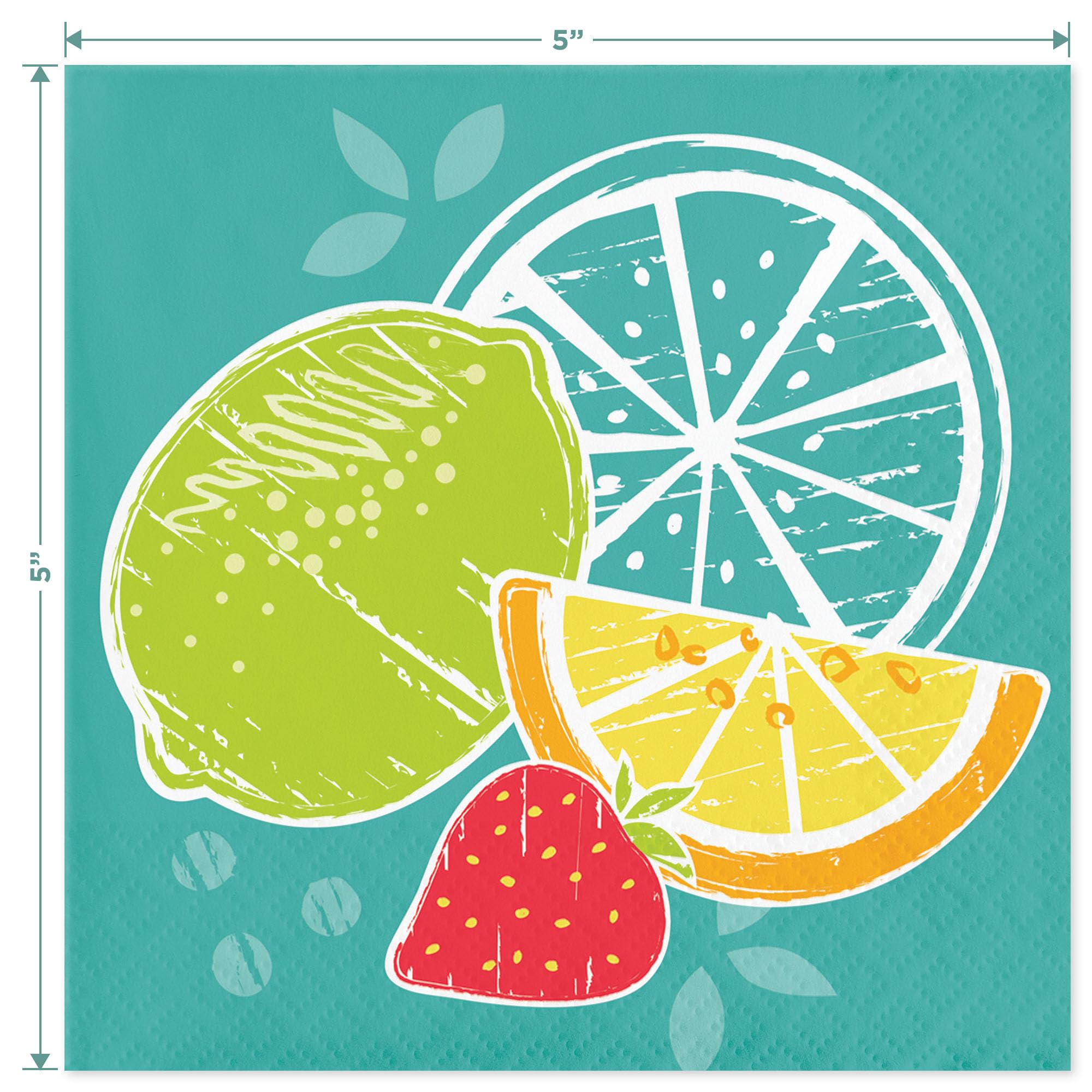 Tutti Frutti Citrus Slice Paper Plates, Beverage Napkins & Forks Set - Lemon Lime Grapefruit Design (16-Piece Party Tableware) for Birthday, Baby Shower & Summer Picnic Decorations