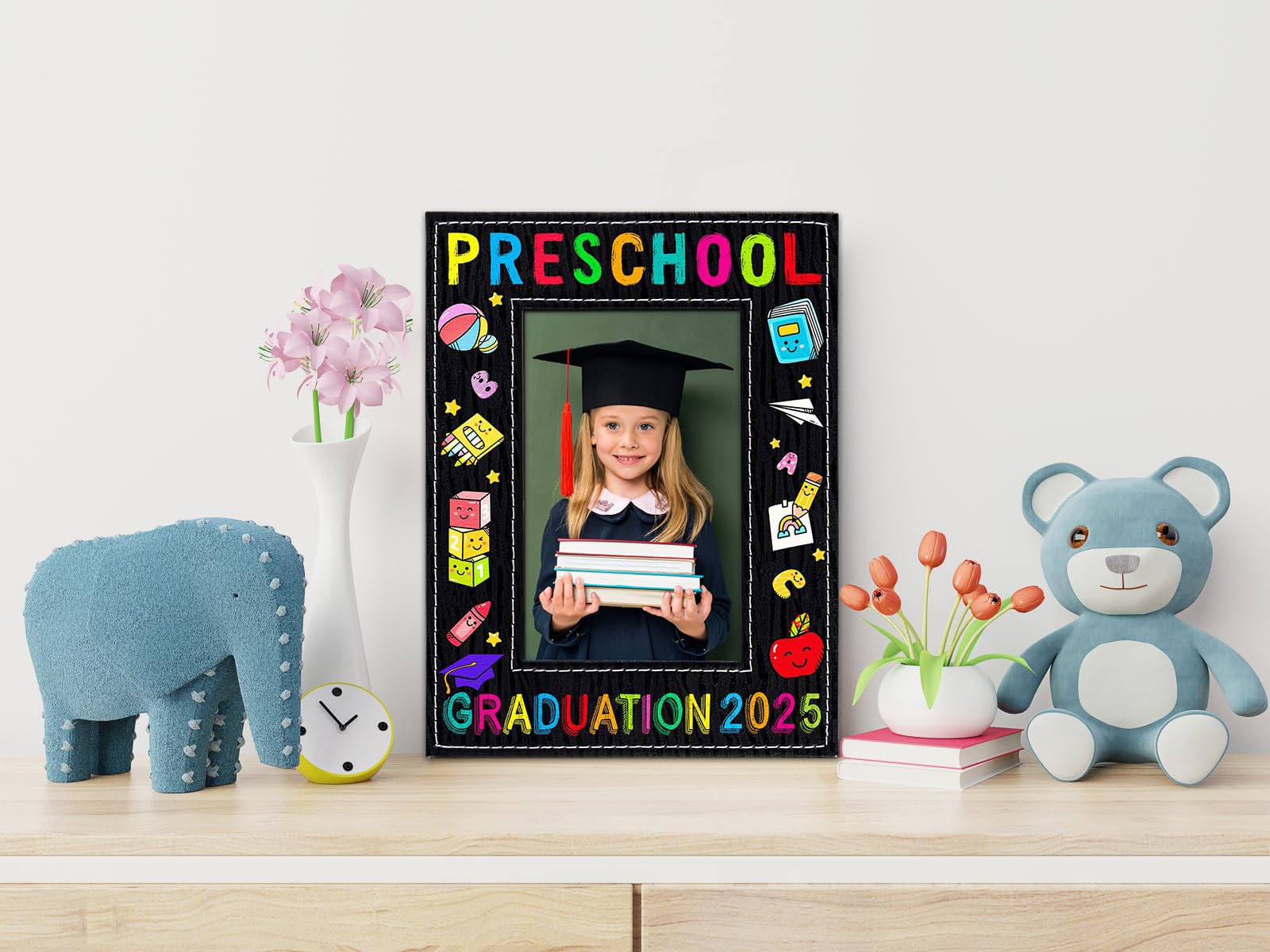 PETCEE 4x6 Preschool Graduation Picture Frame - 2025 Pre-K Graduation Gift for Kids, Boys & Girls | Perfect for Classroom Decor, Nursery Wall Art & Kindergarten Graduation Party Decorations