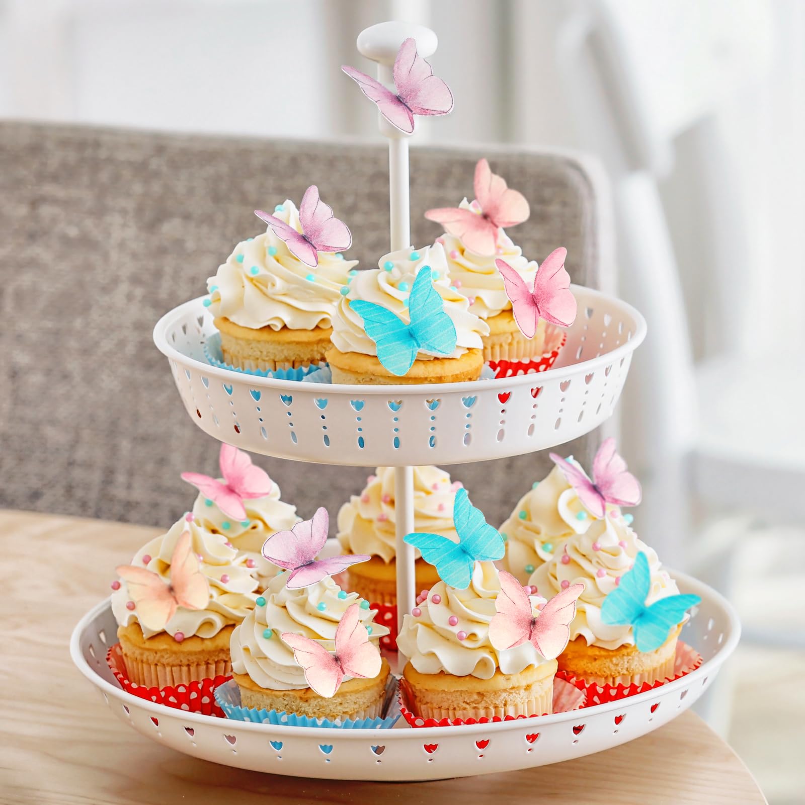 48 Pcs Edible Purple Butterfly Cake Toppers - Decorative Cupcake Toppers for Birthday Parties, Baby Showers & Wedding Cakes | Perfect for DIY Cake Decorating & Sweet Table Displays
