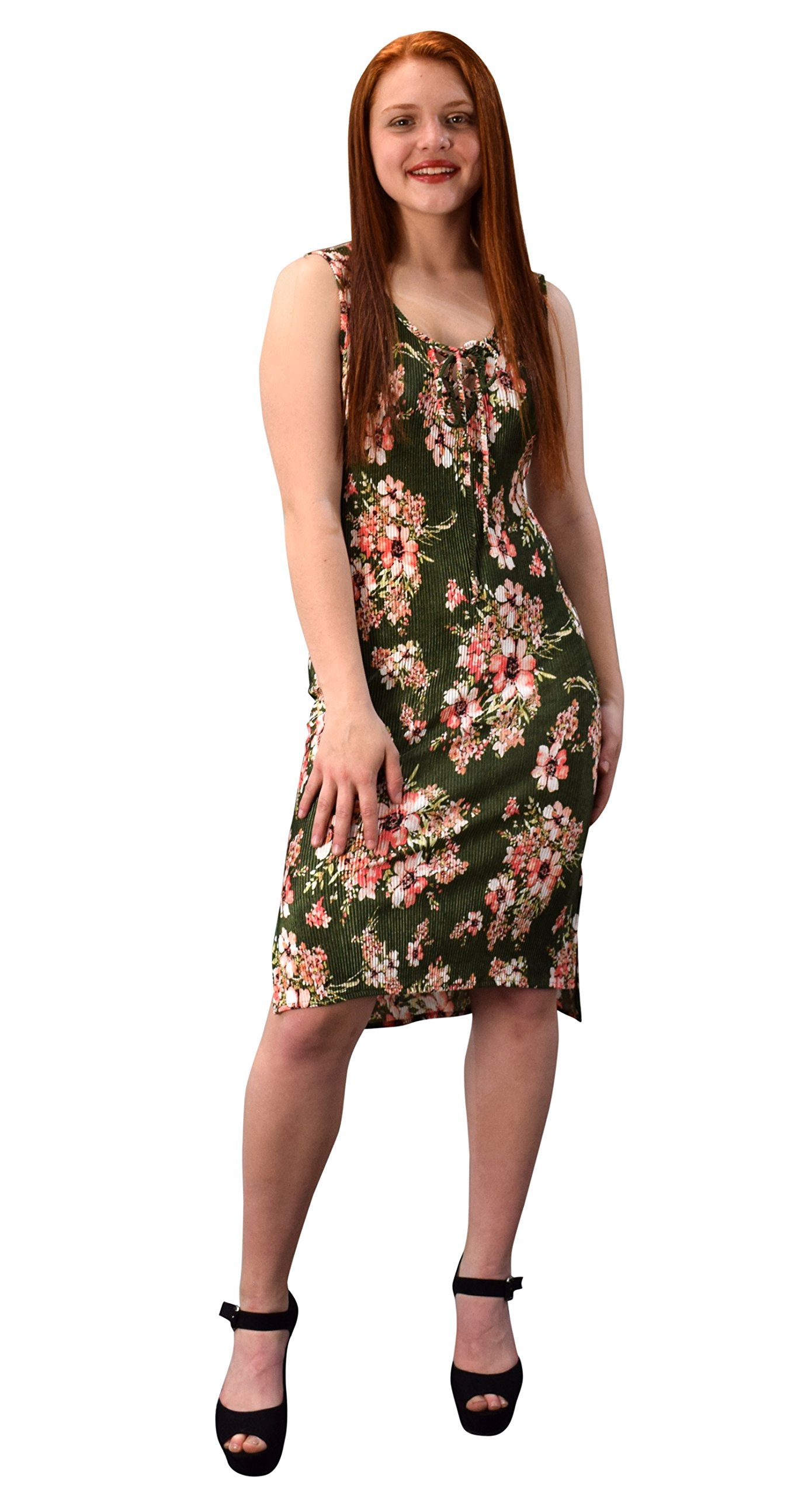 Women's Floral Print Sleeveless Pleated Bodycon Dress - Perfect for Summer Parties, Date Nights & Cocktail Events