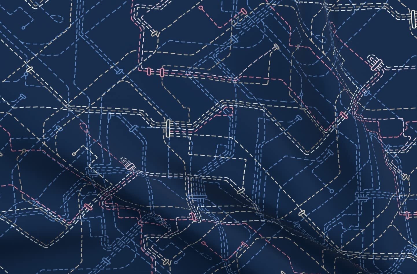 Transport Map Minimalist Printed Minky Fabric Fat Quarter - Soft Plush Fabric for Sewing Baby Blankets & Quilt Backing - Perfect for Nursery Decor & DIY Craft Projects