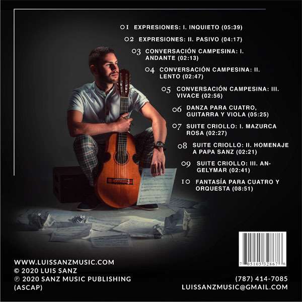 Cuatro Sinfónico by Luis Sanz - Classical Guitar Music CD | Perfect for Relaxation, Study & Romantic Evenings