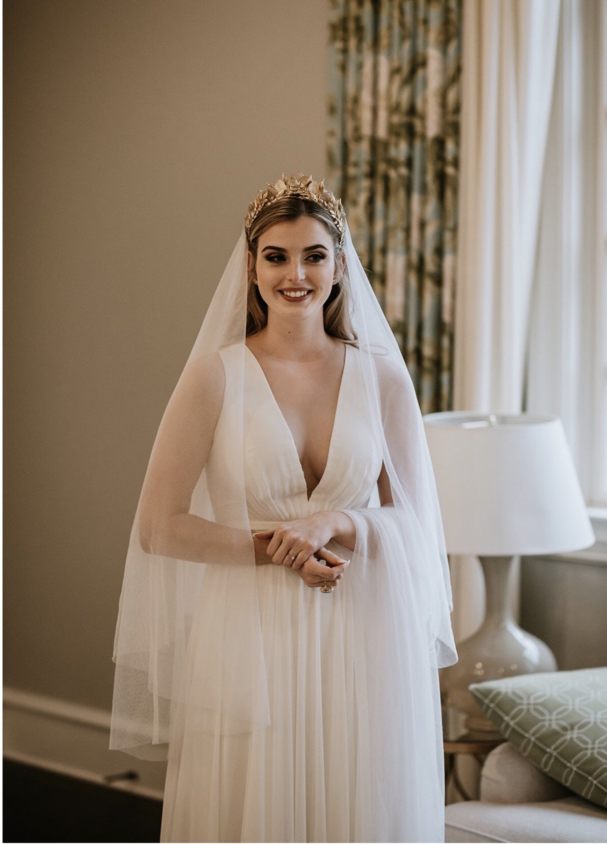 CORTLAND English Net Ballet Length Drop Veil - Elegant Wedding Veil for Brides, Ballet Performances & Special Occasions