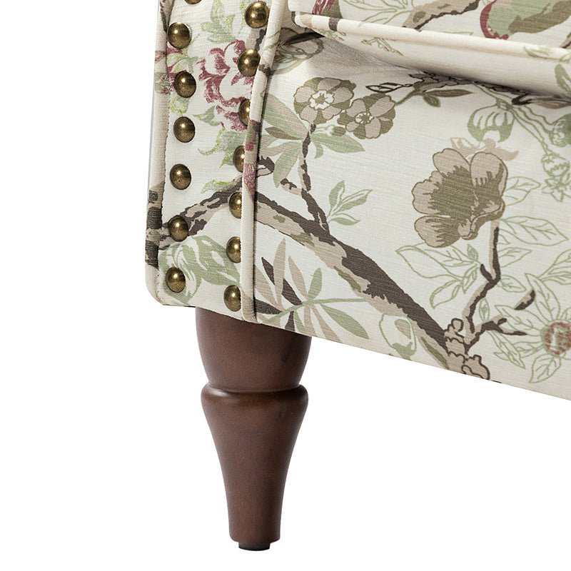 Artemisa Modern Floral Pattern Upholstered Armchair - Comfortable Living Room Accent Chair for Home Office & Lounge Decor