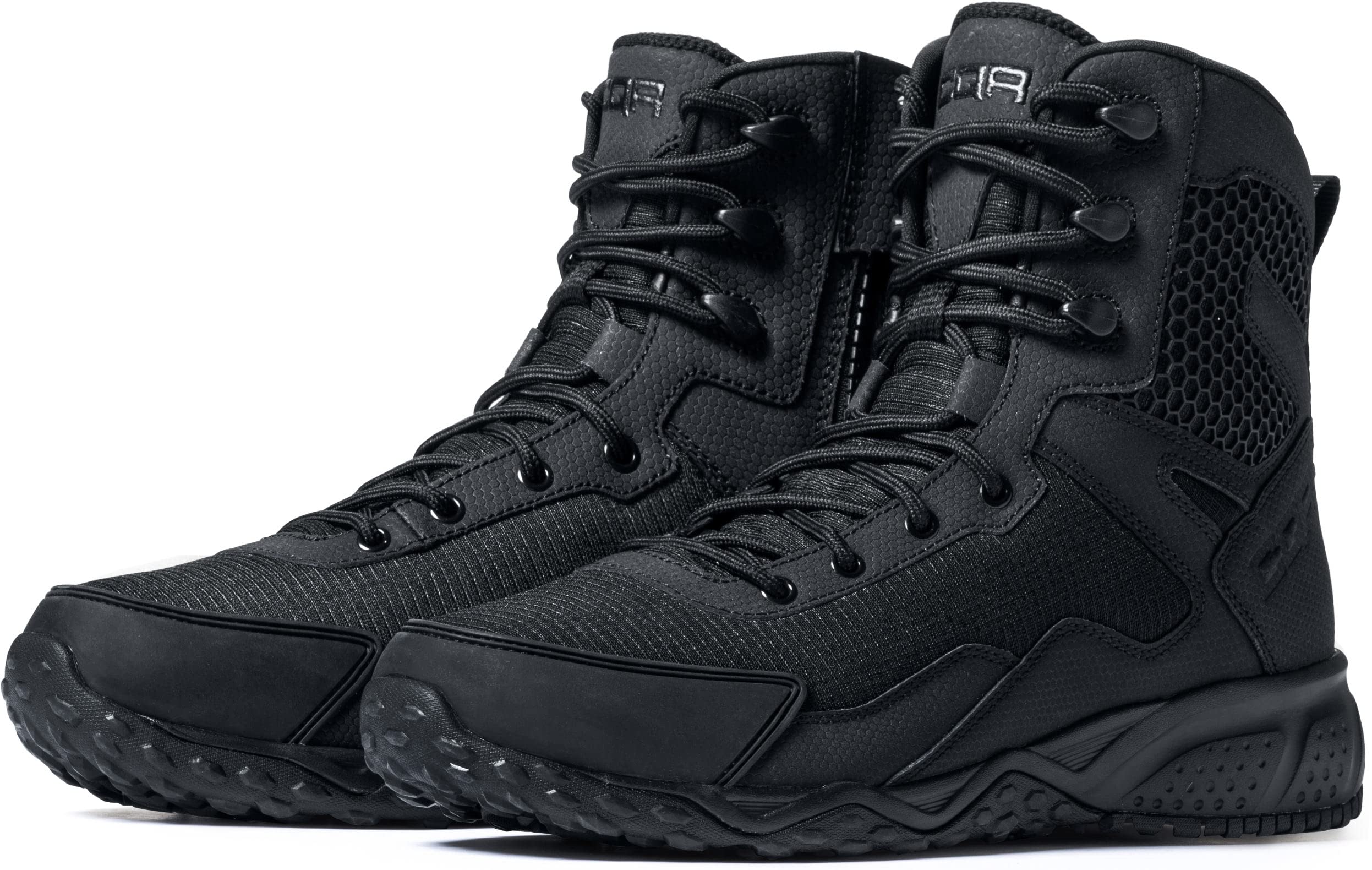 CQR Men's Military Tactical Boots - Lightweight 6 Inch Combat Boots for Hiking, Work & Outdoor Activities | Durable EDC Work Boots with Slip-Resistant Sole