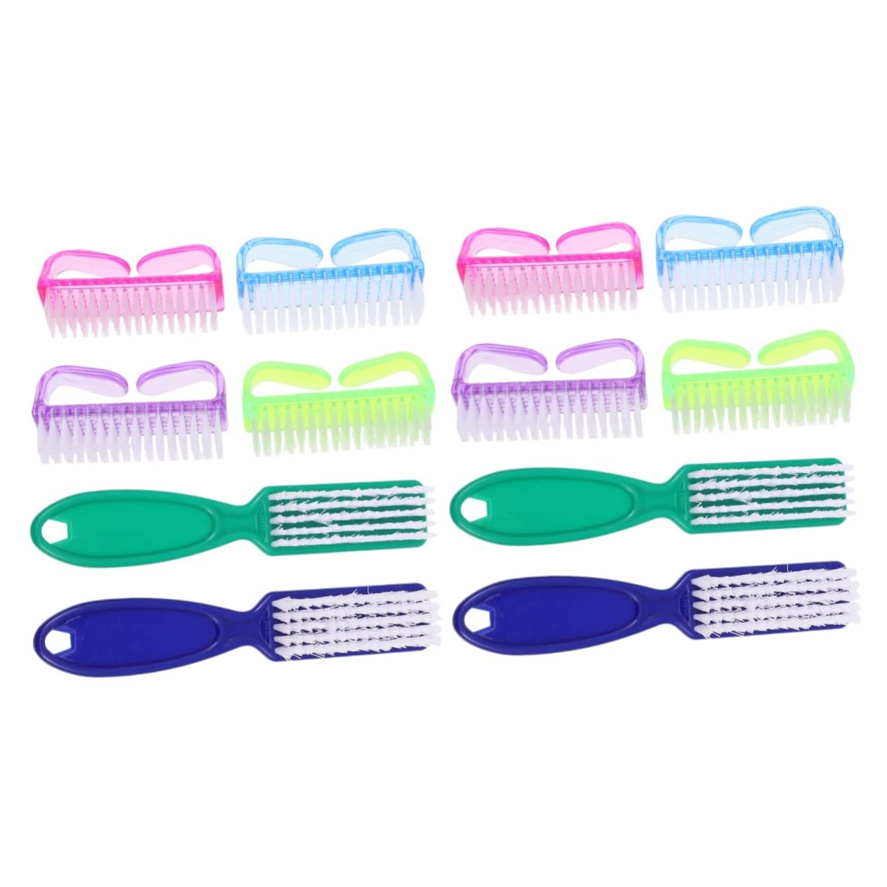 Healeved 12-Piece Nail Cleaning Brush Set - French Manicure & Pedicure Scrubber Tools for Toe & Finger Nails - Professional Nail Cleaner Brushes for Home Spa & Salon Use