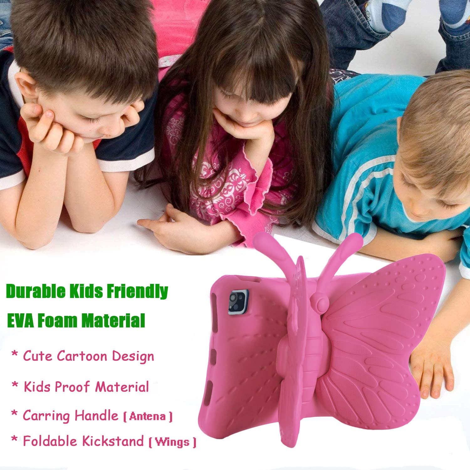 Cute Butterfly Shockproof EVA Foam Stand Case for iPad Air 5th/4th Gen (10.9