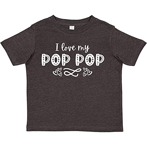 Inktastic I Love My Pop Pop with Hearts Toddler T-Shirt - Cute Grandfather Gift for Kids, Soft Cotton Tee for Toddlers - Perfect for Family Reunions, Grandparents Day & Casual Outings