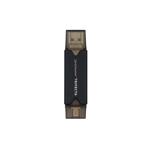 ProMaster Trifecta Card Reader - High-Speed USB 3.0 SD & Micro SD Memory Card Adapter for DSLR, GoPro, Drone - Perfect for Photographers, Videographers & Content Creators