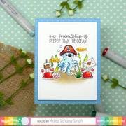 Waffle Flower Sea Birthday Stamp Set - Cute Underwater Creatures for DIY Greeting Cards, Scrapbooking & Party Invitations
