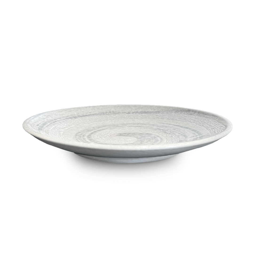 Snow White and Grey Swirl Porcelain Dinner Plate Set - 10 Inch Diameter, Elegant and Durable for Formal Dining, Parties, and Home Decor