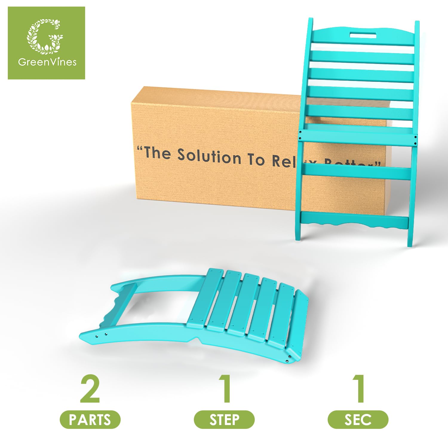 4-Pack Folding Xavier Chairs | Wave Design HDPE Plastic Adirondack Chairs | All-Weather Outdoor Chairs for Beach, Poolside, Deck, Garden, Patio & Camping | Portable Fire Pit Seating | Aqua Blue Color