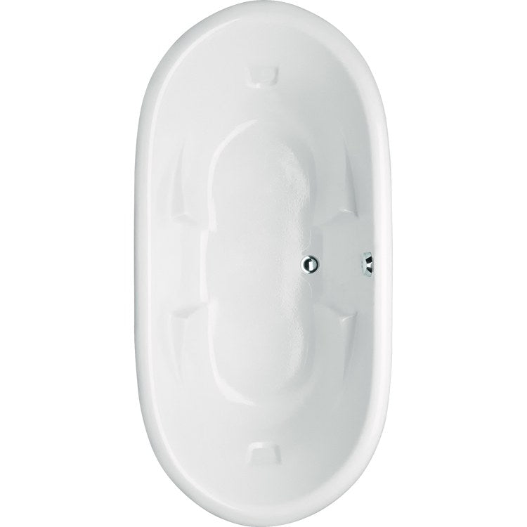 Aimee Drop-In White Oval 6-Jet Acrylic Air Tub - 72 x 36 x 24 Inch - Luxury Designer Collection for Spa-Like Bathroom Relaxation