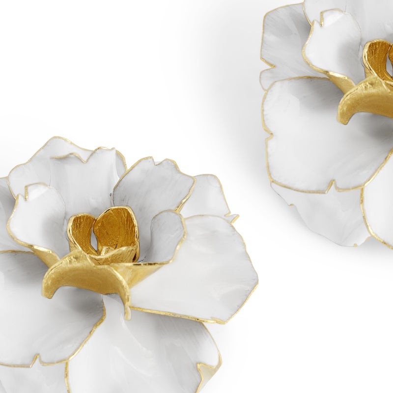 Elegant Gardenia Candle Holders Set of 2 - Perfect for Wedding Decor, Romantic Dinners & Home Aromatherapy