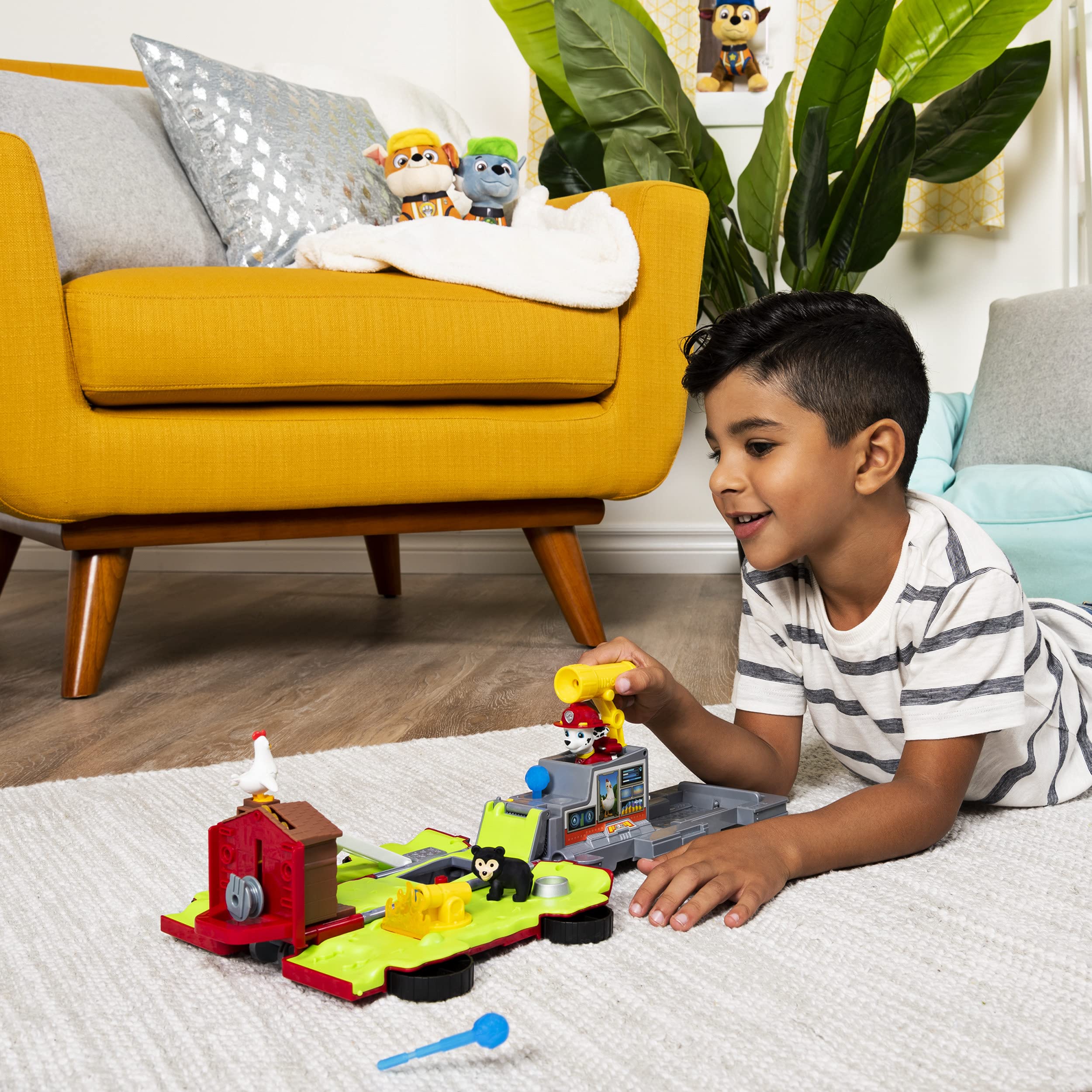 PAW Patrol Ride 'n' Rescue Marshall 2-in-1 Transforming Toy & Fire Truck for Kids Ages 3+ | Interactive Play Vehicle for Pretend Firefighter Adventures & Role Play Fun