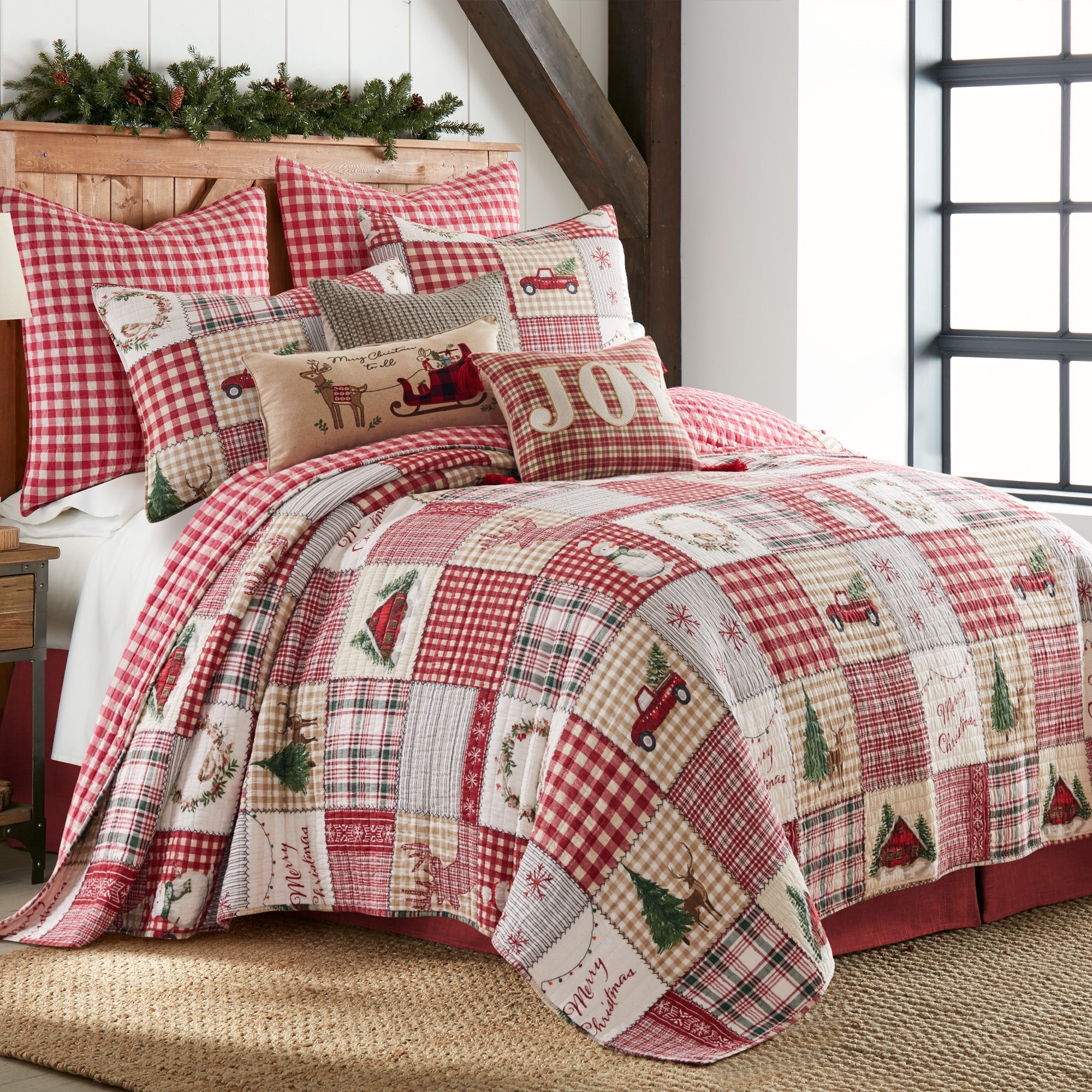 Cozy Christmas Quilt Set - Festive Holiday Bedding for Winter Decor - Perfect for Family Gatherings & Cozy Nights