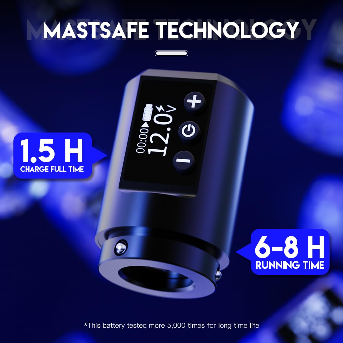 Mast Mini Wireless Pro Tattoo Pen Machine - 3.6mm Stroke Length, Coreless Motor, Fast Charging Battery - Professional Tattoo Kit for Artists (Grey) | Perfect for Tattoo Shops, Home Studios & Professional Tattoo Artists