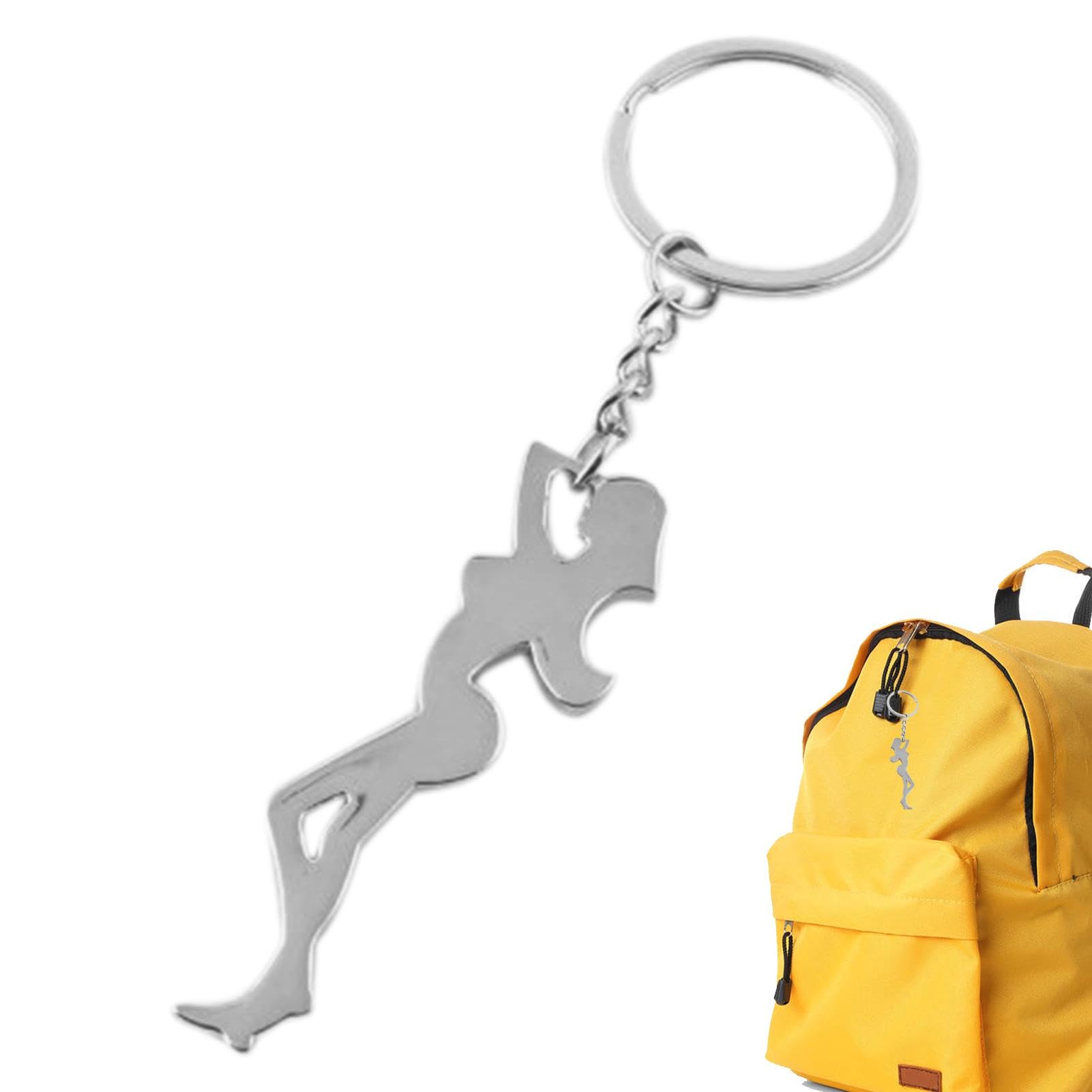 Women Shaped Metal Keychain Bottle Opener - Portable Beer Bottle Opener Keyring Pendant for Graduation, Christmas, Anniversaries & Wedding Favors - Perfect Gift for Property Agents & Brewery Lovers (Great for Parties, Camping & Everyday Carry)