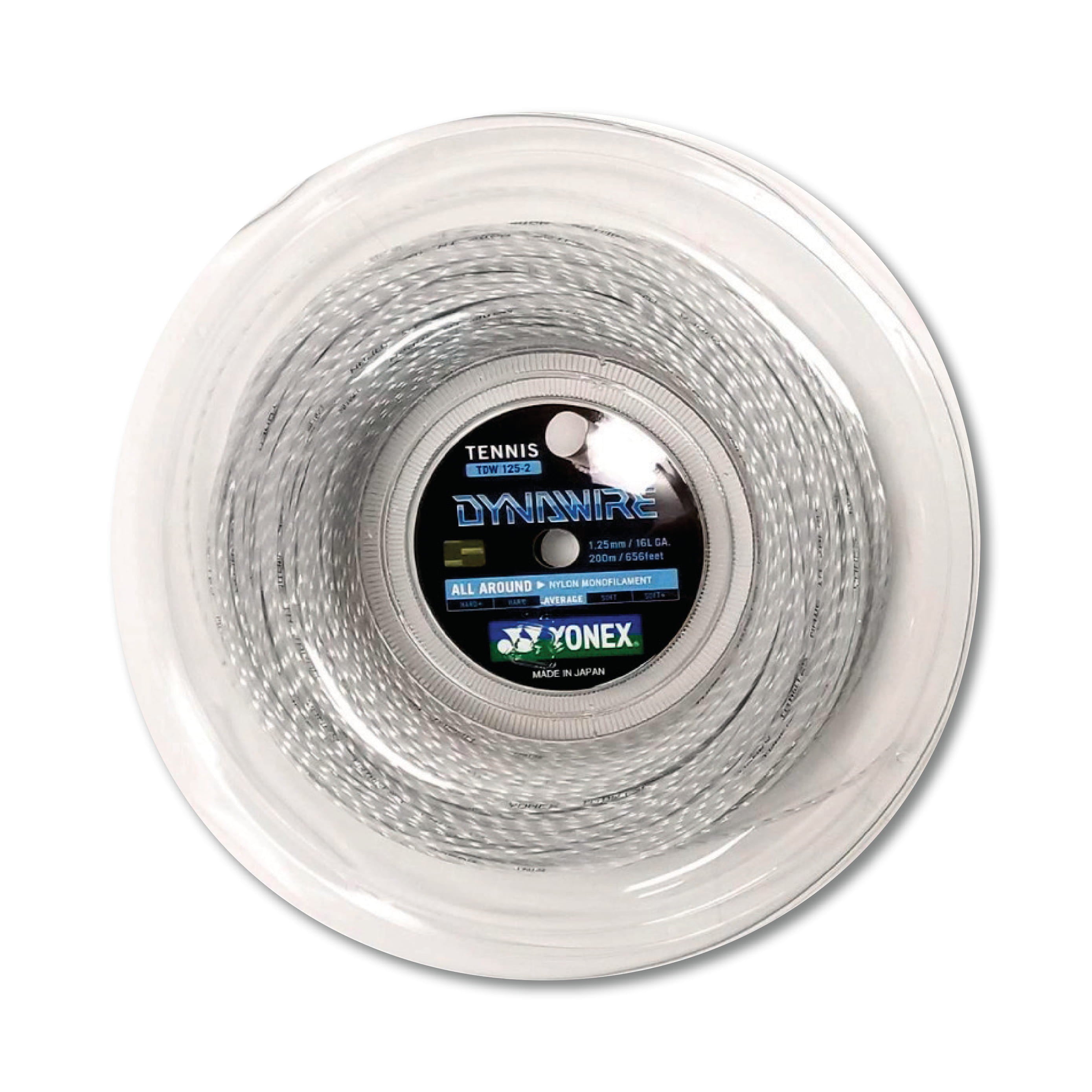 Yonex Dynawire 125 / 16L 200m Tennis String Reel - White/Silver | High-Performance Tennis String for Durability & Power | Perfect for Club Players & Competitive Matches