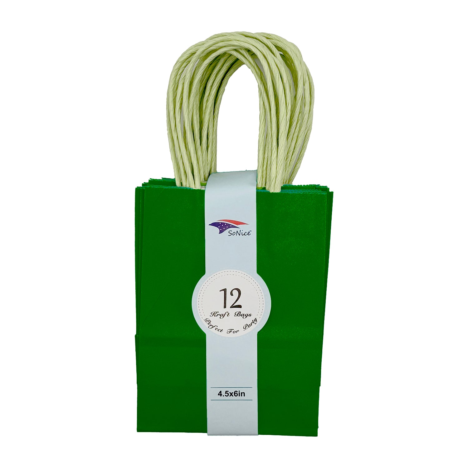 Premium Kraft Paper Bags 4.5x6 Inches - Emerald Green Eco-Friendly Gift Bags (12 Pack) for Party Favors, Wedding Decorations & Small Business Packaging