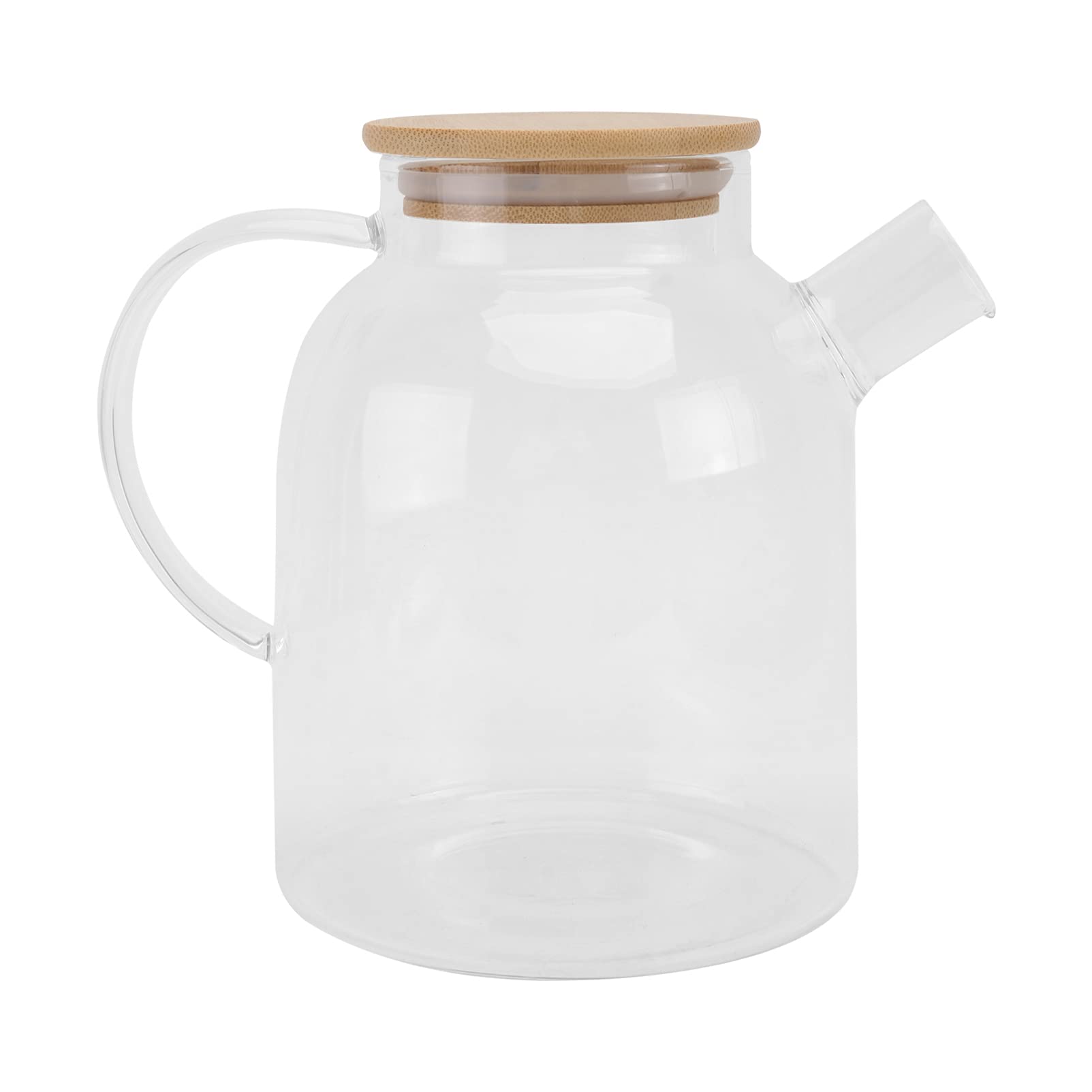 VOSAREA 2L Clear Glass Pitcher with Lid - BPA Free Beverage Dispenser for Hot & Cold Drinks - Perfect for Juice, Iced Tea, Lemonade, Water - Great for Parties, Restaurants & Home Use