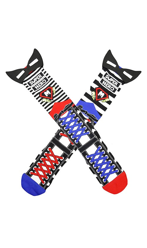 Madmia Superhero Toddler Socks - Cute Cartoon Character Socks for Kids, Soft Cotton Baby Socks for Boys & Girls (Ages 1-3) - Perfect for Playtime, Costumes & Everyday Wear