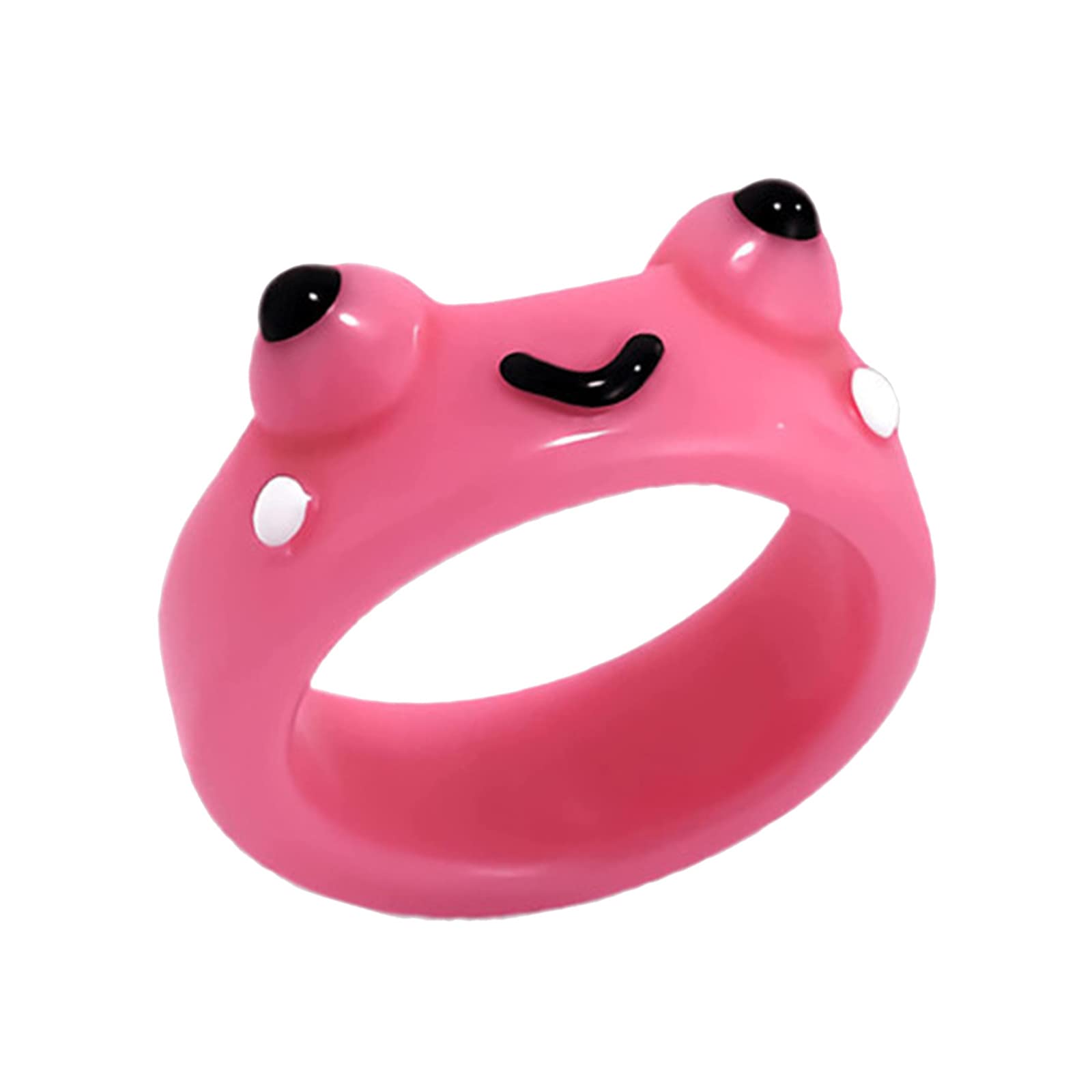 Elegant Resin Wedding Band Rings for Women & Teen Girls - Stackable Animal Design Fashion Jewelry, Perfect for Summer Gifts, Travel & Everyday Wear (Pink, One Size)