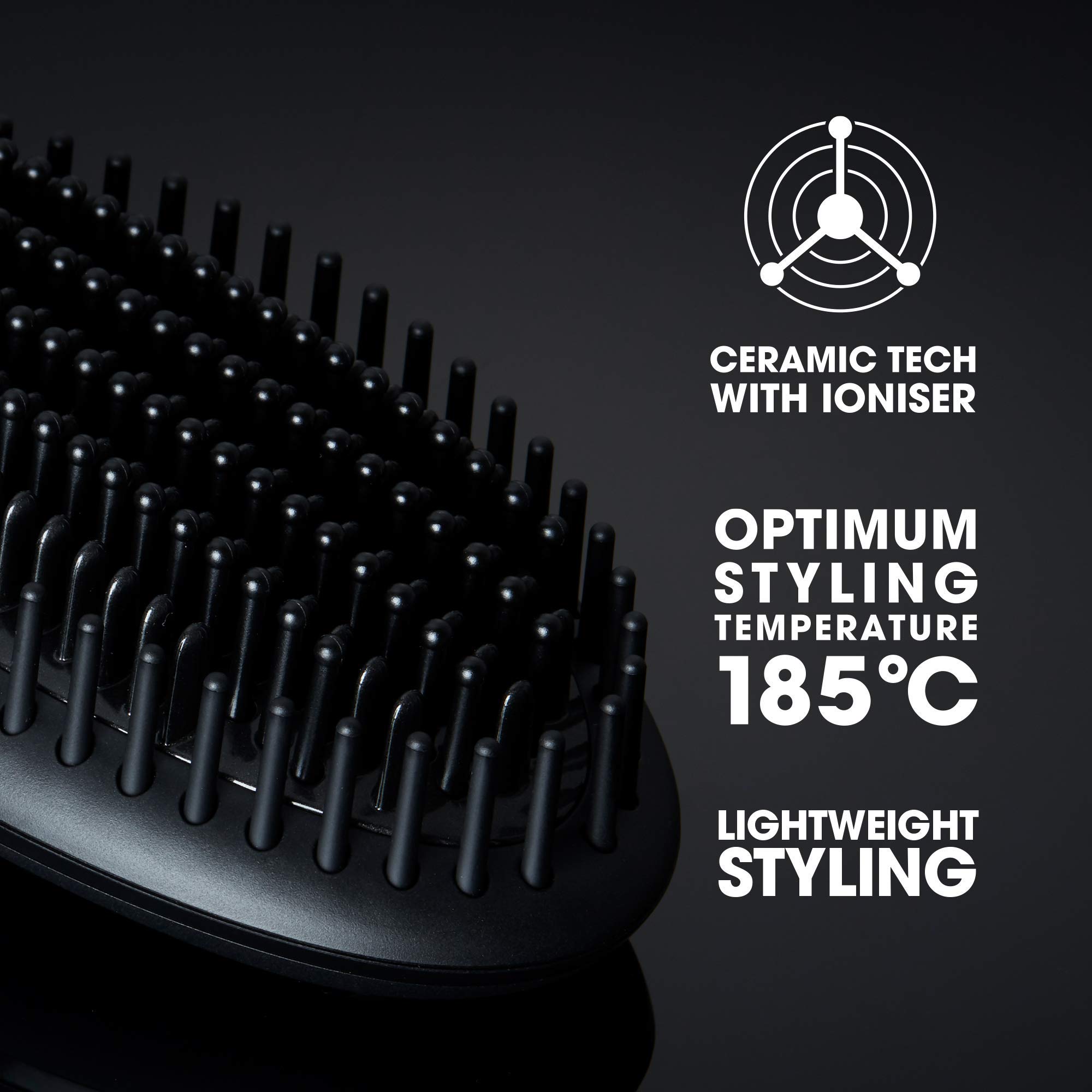 ghd Glide Hot Brush - Professional Hair Styling Tool for Smooth & Shiny Hair (Black) | Air Hair Drying Kit with Ionic Hair Dryer (Black) | Perfect for Salon-Quality Blowouts at Home & Travel Styling