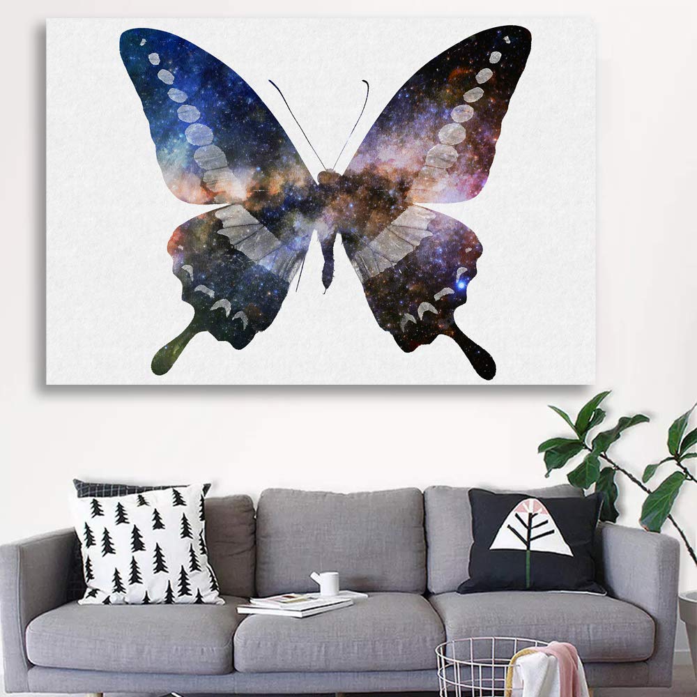 Beautiful Butterfly Giclee Canvas Wall Art - 24x36 Inches, Vibrant Home Decor for Bedroom, Living Room, Office, and Modern Interior Design