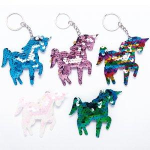 Sparkly Dasha Sequin Unicorn Keychain - Cute Glittery Key Ring for Girls, Women, Backpacks & Gift Giving