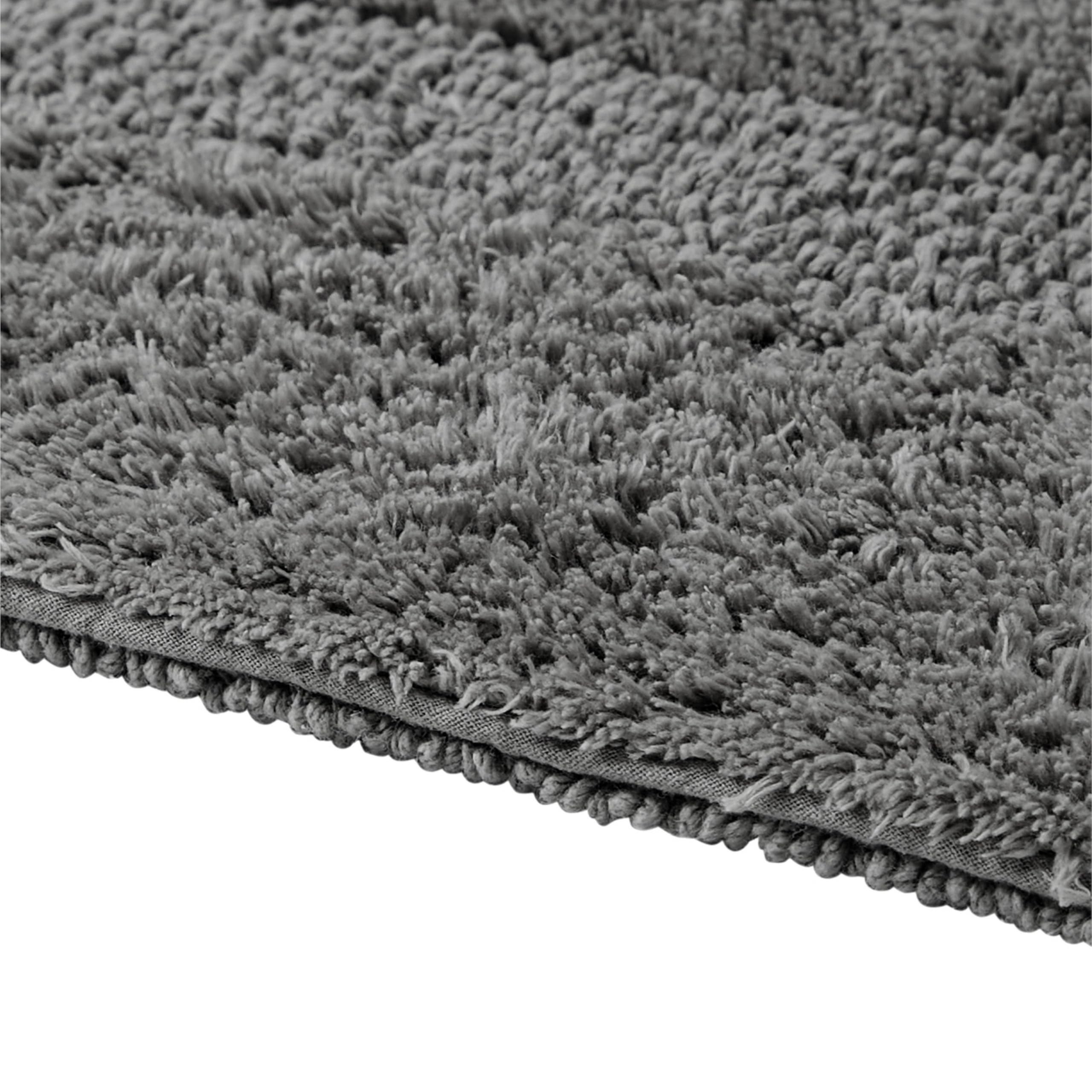 Better Trends Long Bathroom Rug - Super Soft Reversible Gray Cotton Bath Mat, Water Absorbent Machine Washable - Perfect for Bathroom Floor, Tub & Shower Decor, Laundry Room - Lux Collection | Home Decor Essentials for Cozy Bathrooms