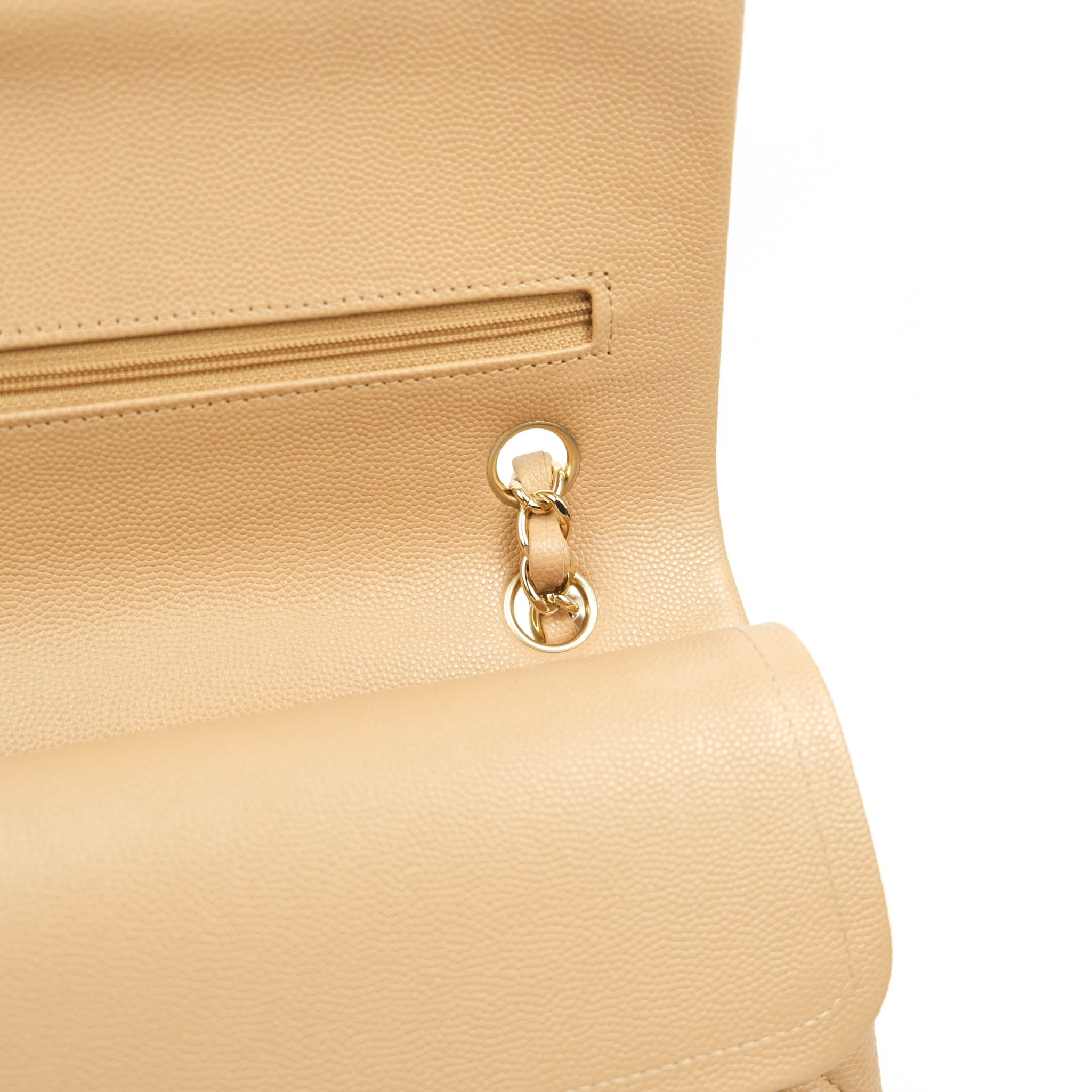 Chanel Classic Medium Double Flap Bag in Dark Beige Caviar Leather with Gold Hardware | Luxury Designer Handbag for Women | Perfect for Work, Evening Events & Everyday Use