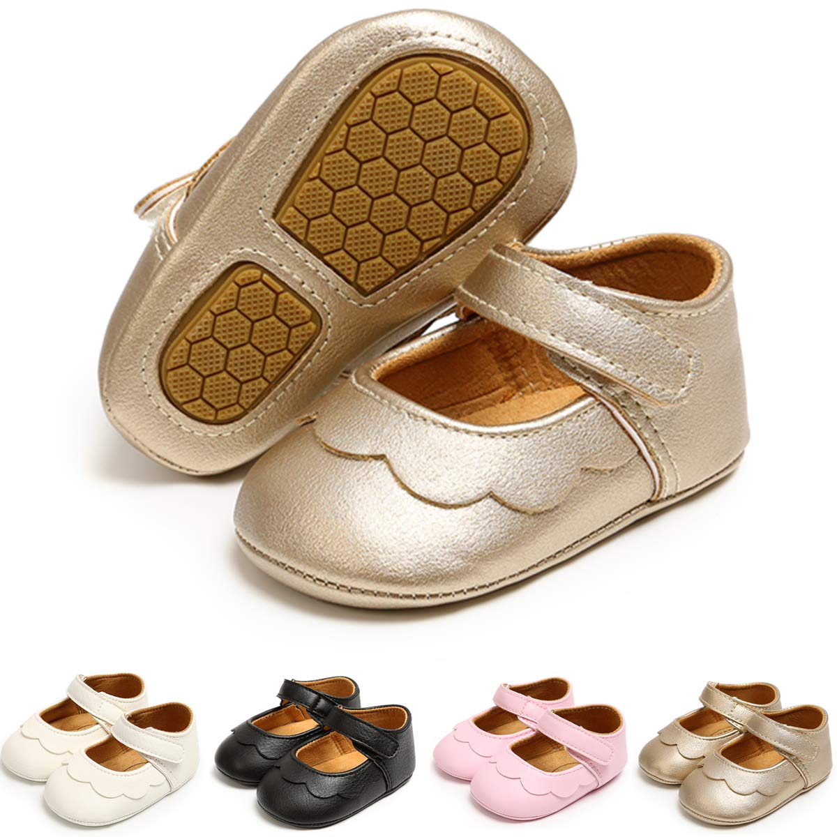 Premium Baby Girl Walking Shoes - Soft Sole Mary Jane Princess Shoes for Infants & Toddlers | First Steps, Weddings, Special Occasions & Everyday Wear