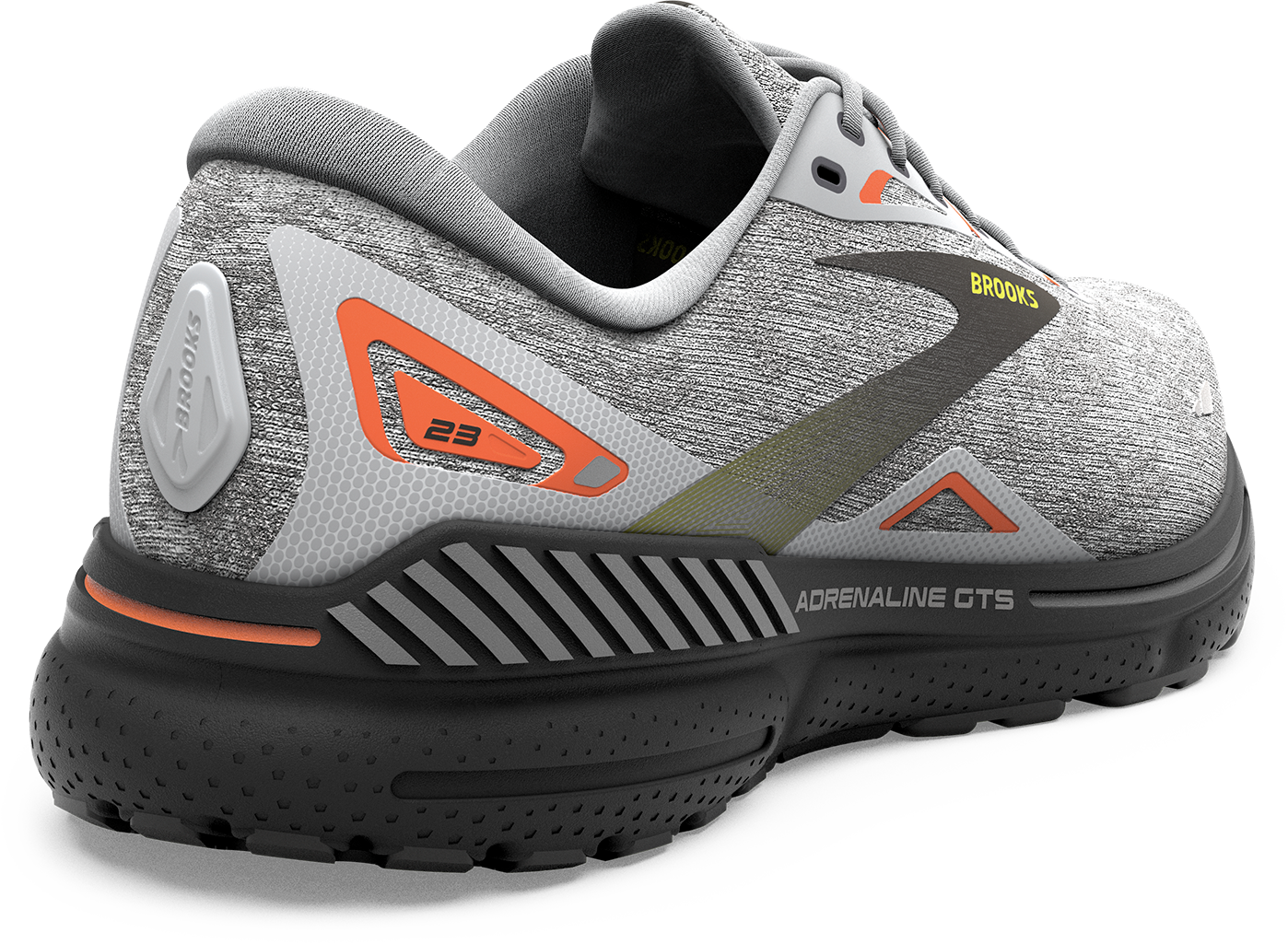 Men's Adrenaline GTS 23 Running Shoes (017 Oyster/Black/Red Orange) - Lightweight Support for Road Running & Jogging