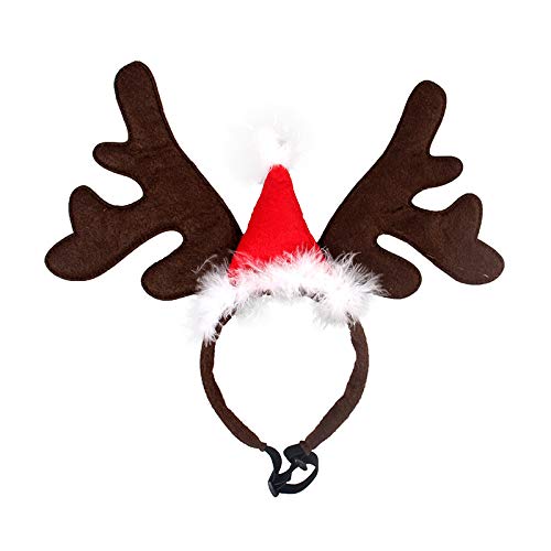 Bubblestar 4-Piece Christmas Dog Bandana Set with Reindeer Antlers Headband - Classic Buffalo Plaid Pet Scarf & Triangle Bibs for Small & Large Dogs - Perfect for Holiday Photos, Christmas Parties & Festive Pet Costumes