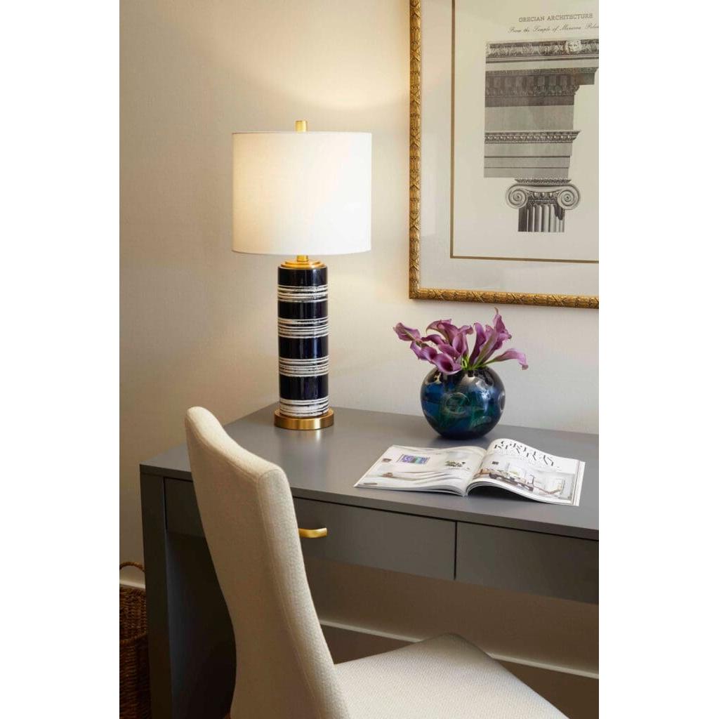 Cyan Design 10951 Modern Blue Bristle Brush Table Lamp - Stylish Home & Office Lighting for Living Room, Bedroom, or Study Desk