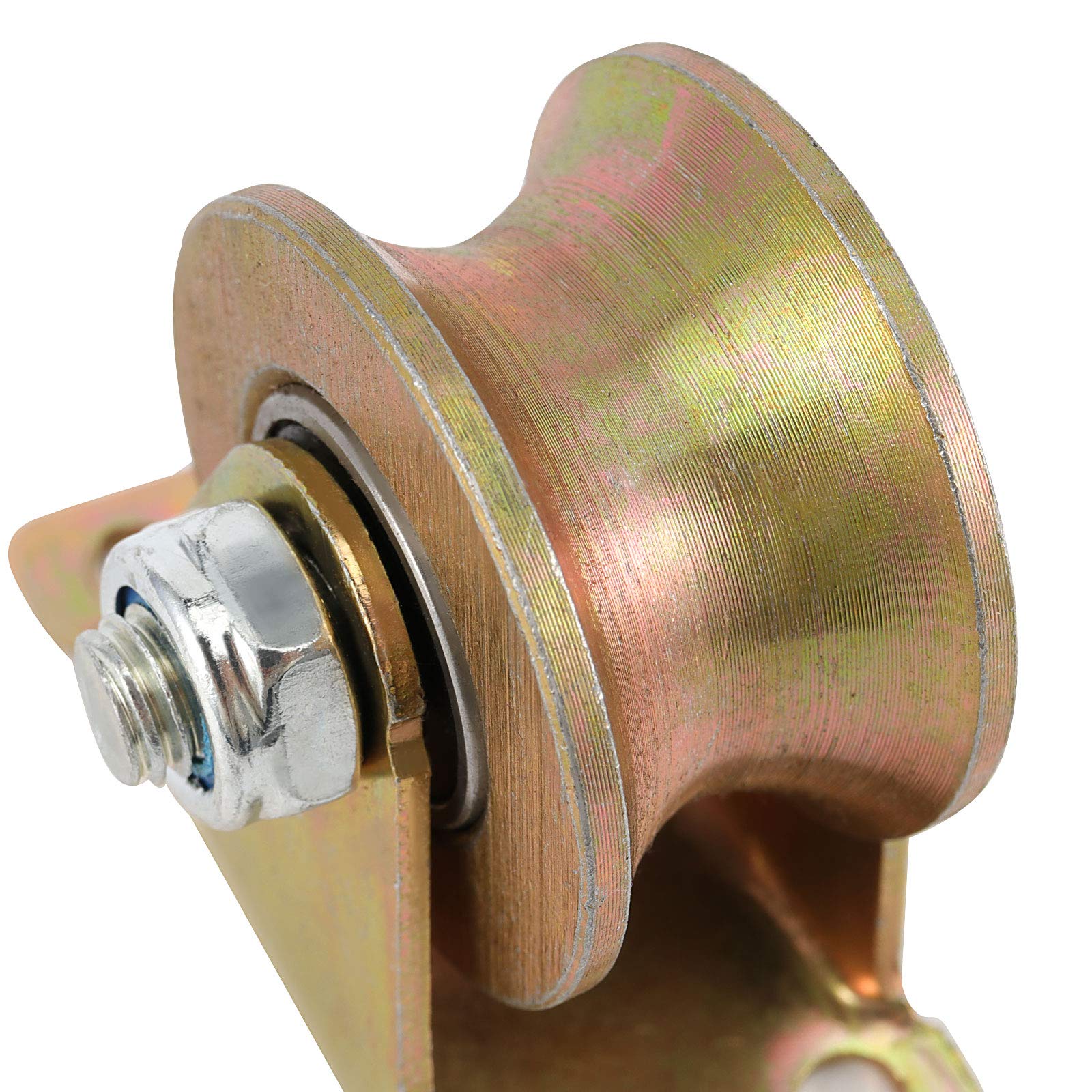 ZOENHOU 12-Pack Heavy Duty 2-Inch Steel U-Groove Wheel Pulleys - 660 LB Capacity Sliding Gate Rollers with Brackets for Inverted Tracks, Industrial Machinery & Wire Rope Rails | Perfect for Rolling Gates, Warehouse Equipment & DIY Projects