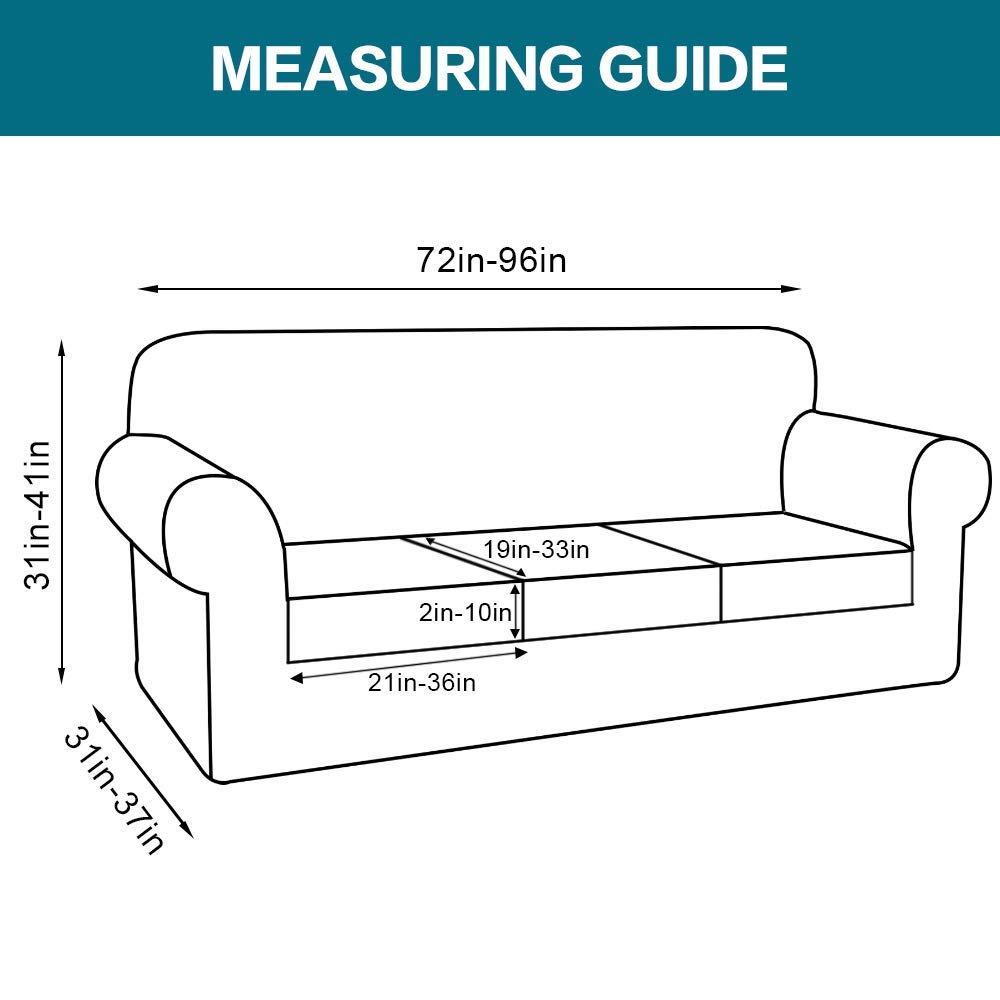 Turquoise Dark Cyan 3-Seater Sofa Cover & 2-Seater Loveseat Cover Set - Stretchable Slipcover for Living Room Furniture Protection (Fits Sectional, Couch, Home Decor)
