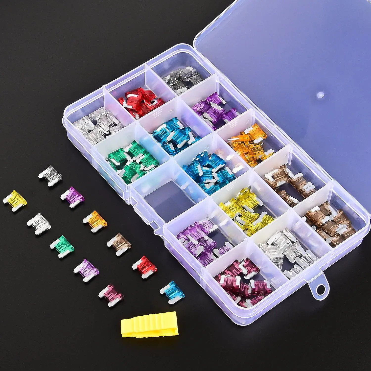 140PCS Low Profile Mini Blade Fuse Set - ATO/ATC Automotive Fuses for Cars, Trucks, RVs & Marine - 5A to 30A Assortment for Electrical Protection & Circuit Safety