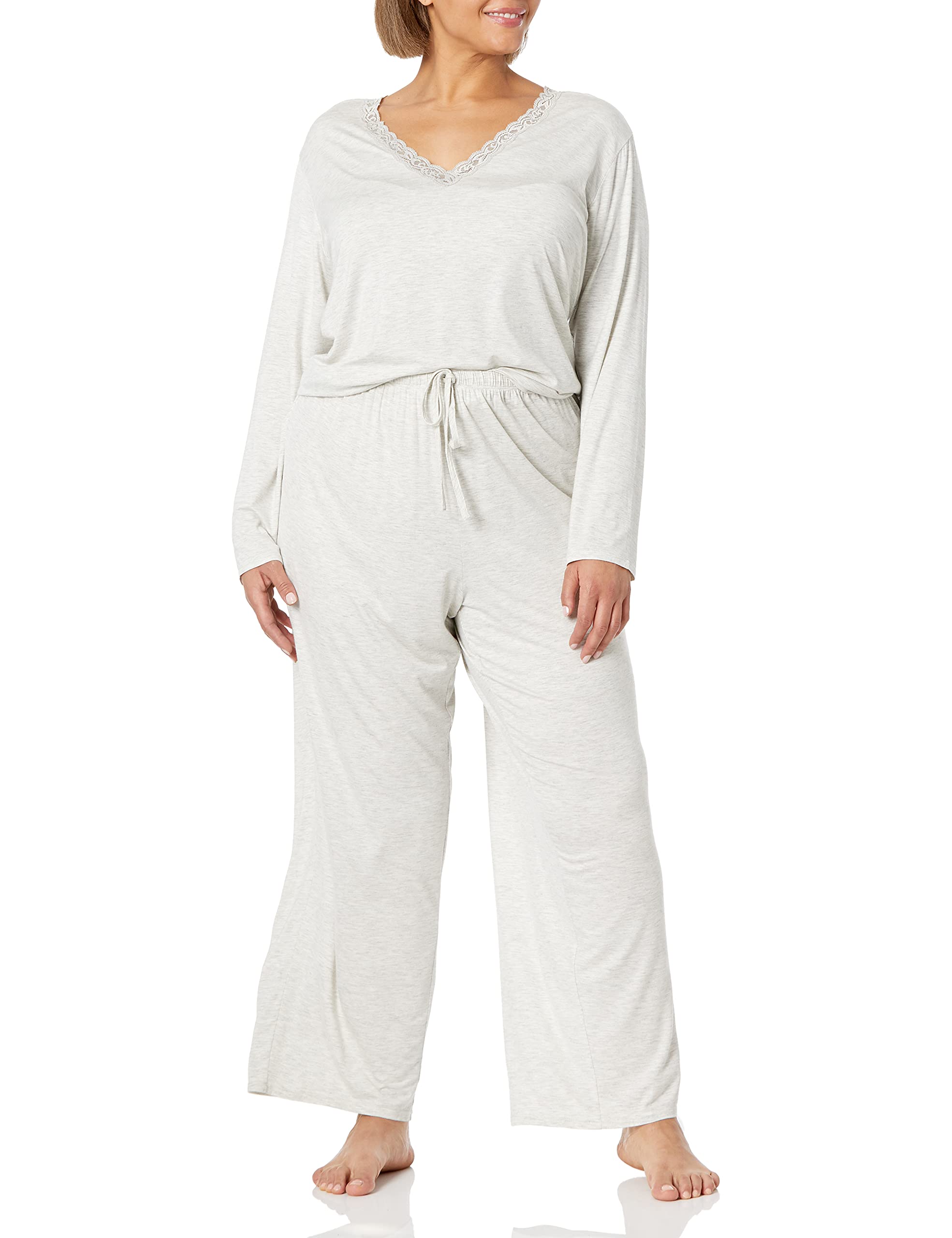 Natori Women's Feathers Knit Long Sleeve Pajama Set - Soft Comfortable Sleepwear for Women - Perfect for Cozy Nights, Lounging at Home, and Gift Giving