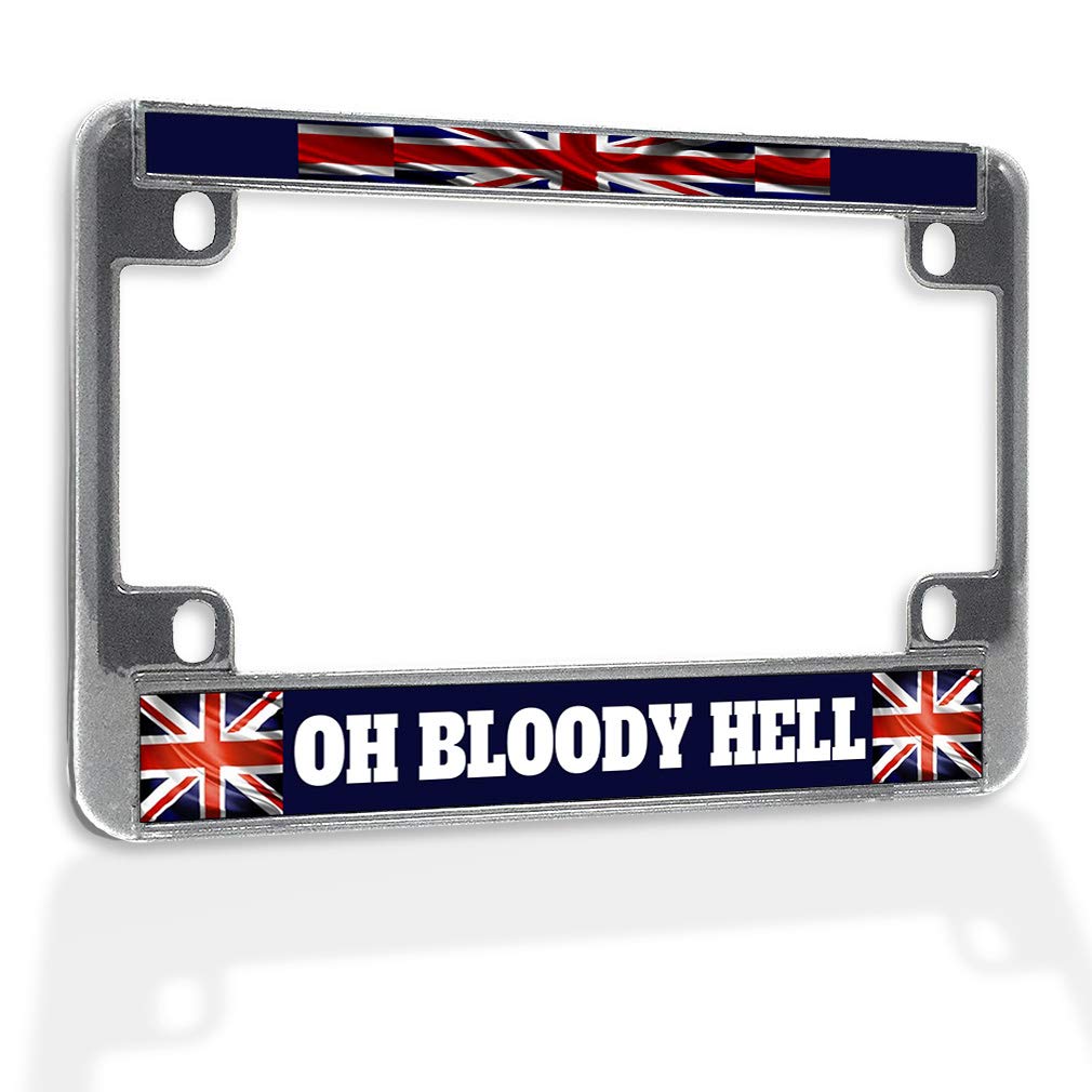 Premium Metal Insert Bike License Plate Frame - Weatherproof Motorcycle Accessories with 4 Chrome Holes & Solid Insert - Perfect for Harley, Cruiser & Touring Bikes - Durable Outdoor Riding Gear