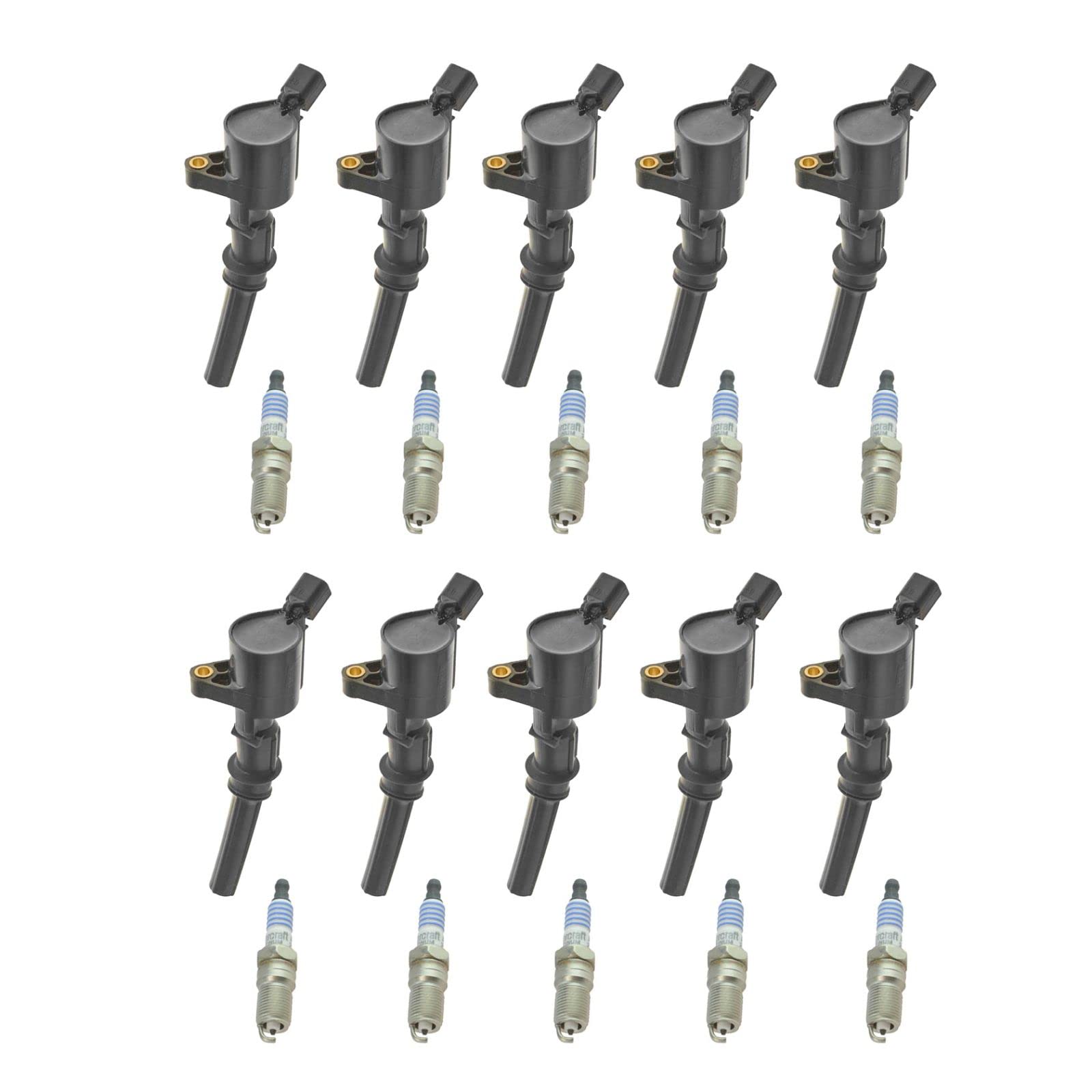 High Performance Ignition Kit with Coil & Spark Plugs for 1999-2008 Ford F150, F250, Mustang | Reliable Engine Start & Smooth Acceleration | Perfect for Off-Roading, Towing & Daily Commuting