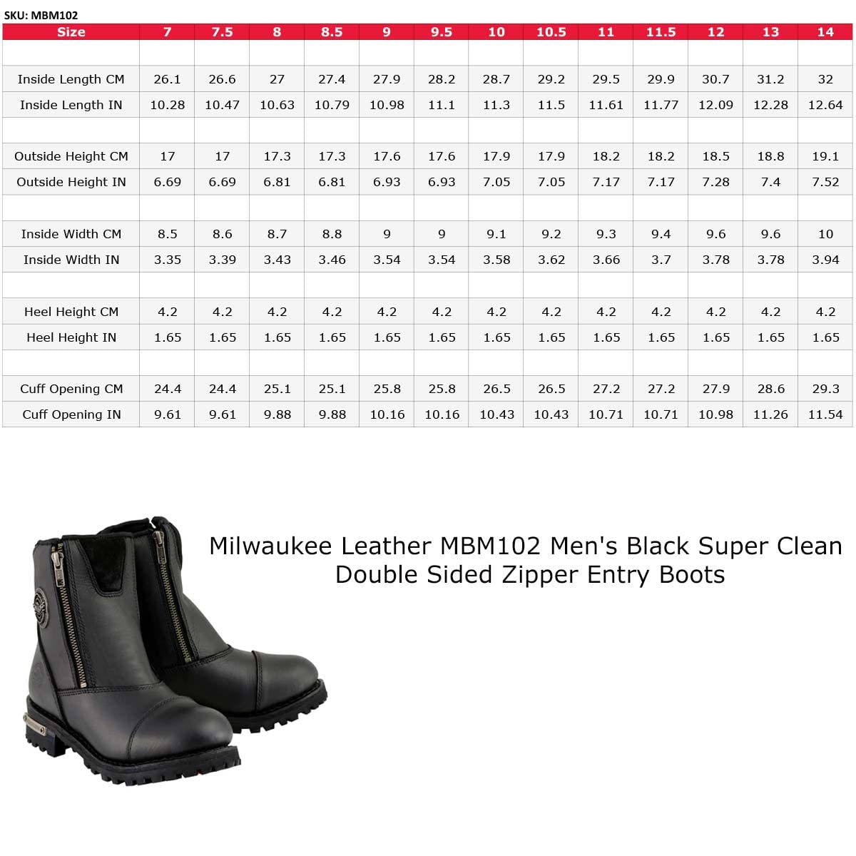 Milwaukee Leather Men's Black Smooth Plain Motorcycle Leather Boots - Size 10 | Durable Riding Boots for Motorcycle Enthusiasts | Perfect for Cruising, Touring & Daily Wear