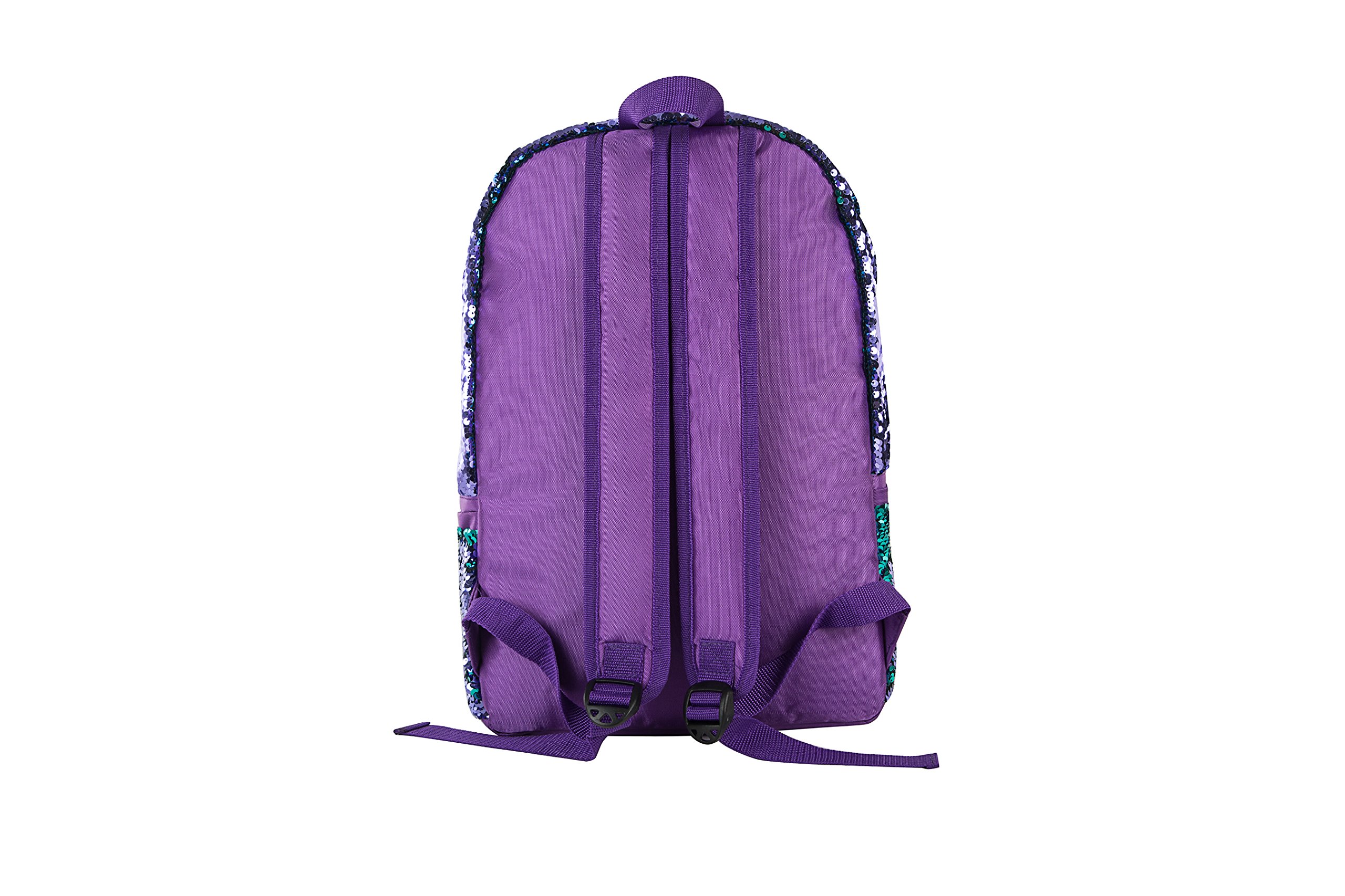 HeySun Sparkly Sequin Backpack for Girls - Glitter School Bag with Adjustable Straps, Purple Bookbag for Elementary, Middle & High School Students | Perfect for School, Travel & Everyday Use