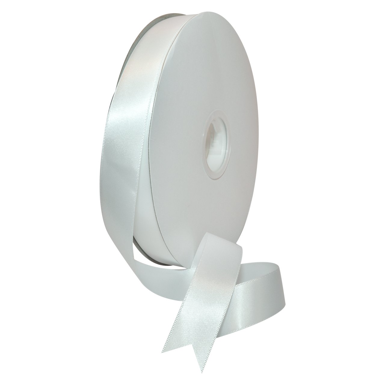 Morex Ribbon 08822/00-029 Double Face Satin Ribbon - 7/8 Inch x 100 Yards White Satin Ribbon for Gift Wrapping, DIY Crafts, Wedding Decorations, Birthday Cards, Hair Bows & Fashion Accessories | Premium Quality Silk-like Ribbon for Elegant Gift Presentation & Creative Projects